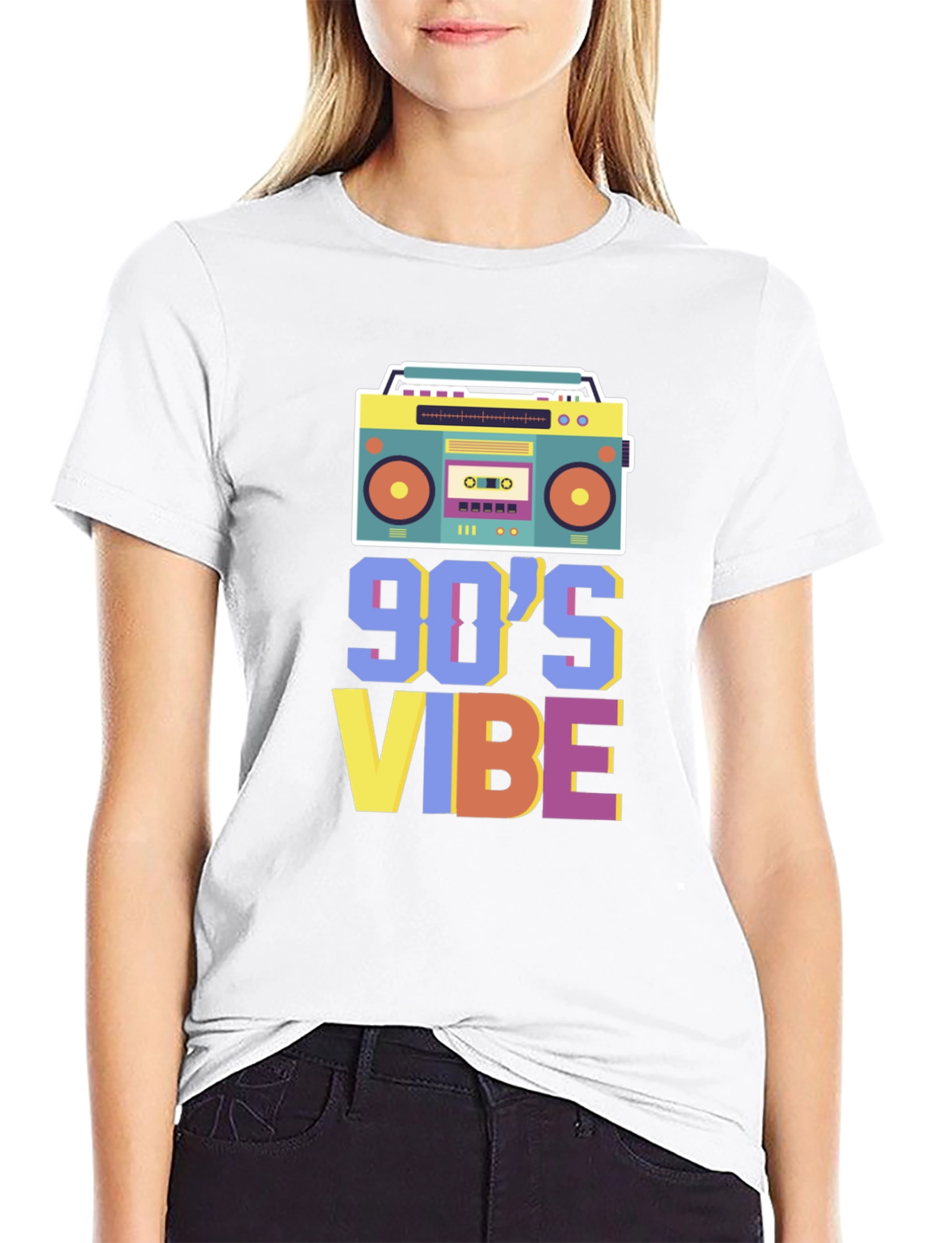 Black Retro 90's Vibe Graphic Tee view 9