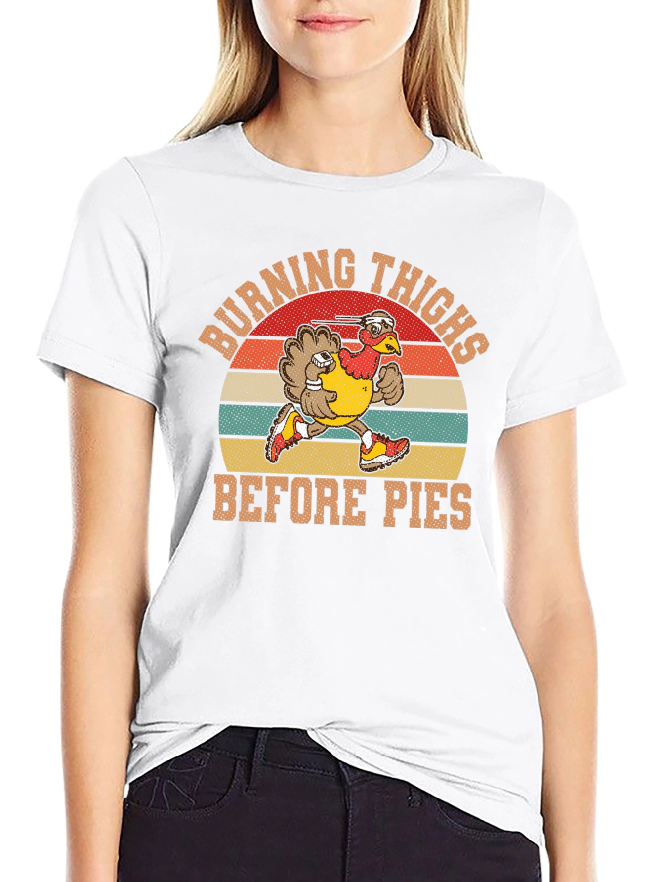 Black Burning Thighs Before Pies Turkey Thanksgiving T-Shirt view 9