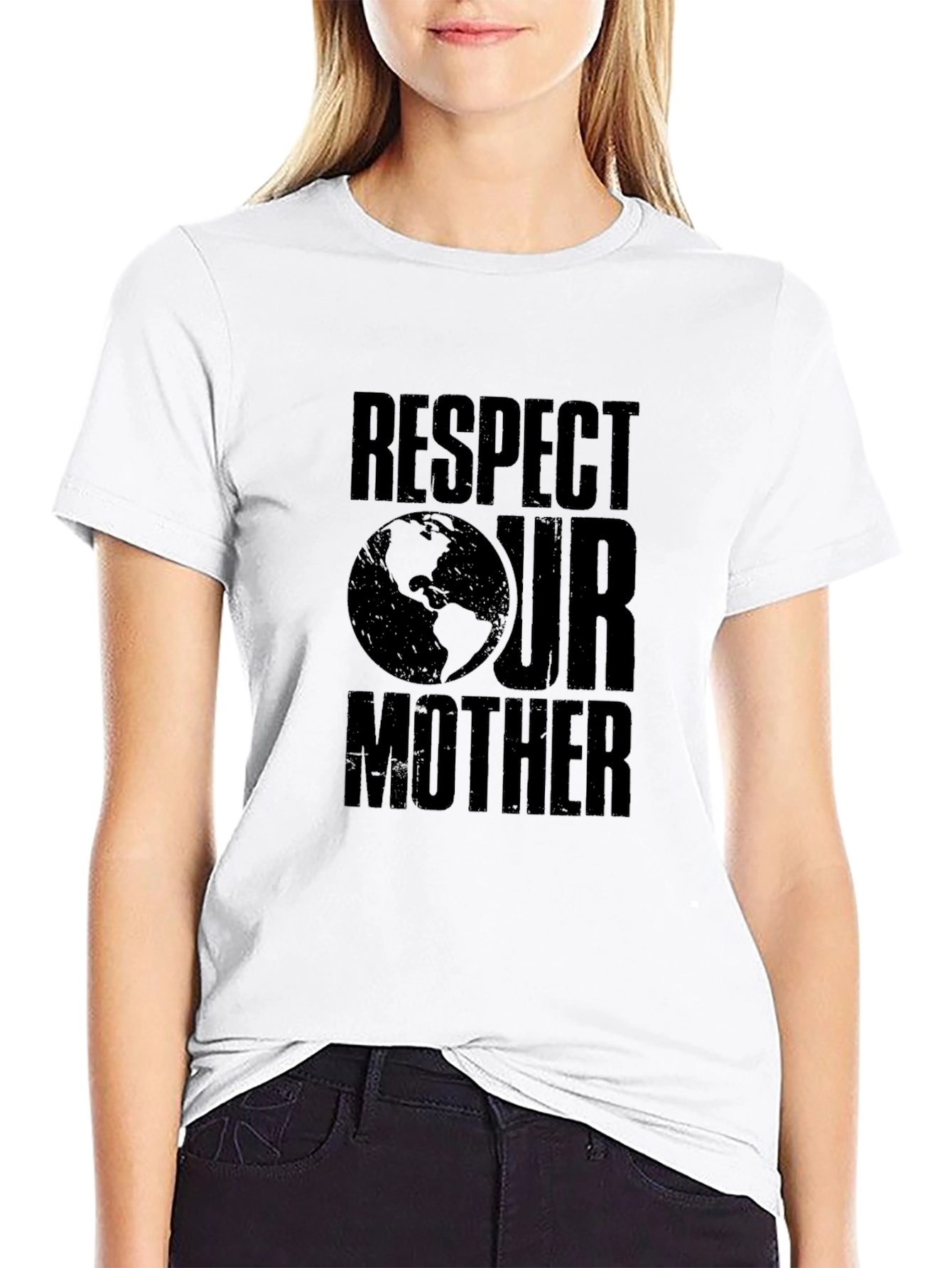 Black Respect Our Mother Earth Graphic Tee - Black view 9