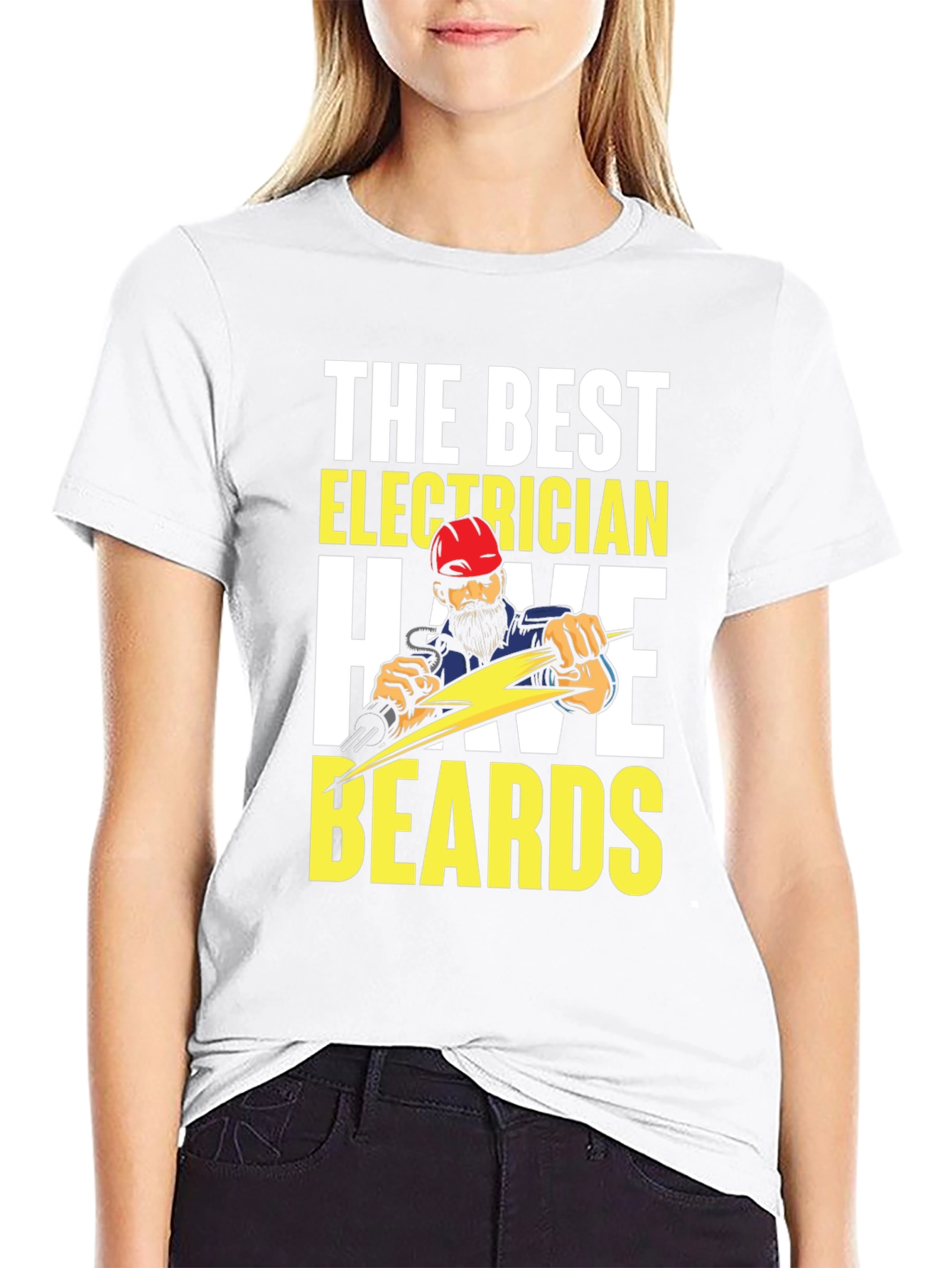 Black Bearded Electrician T-Shirt - Funny Electrician Gift view 9