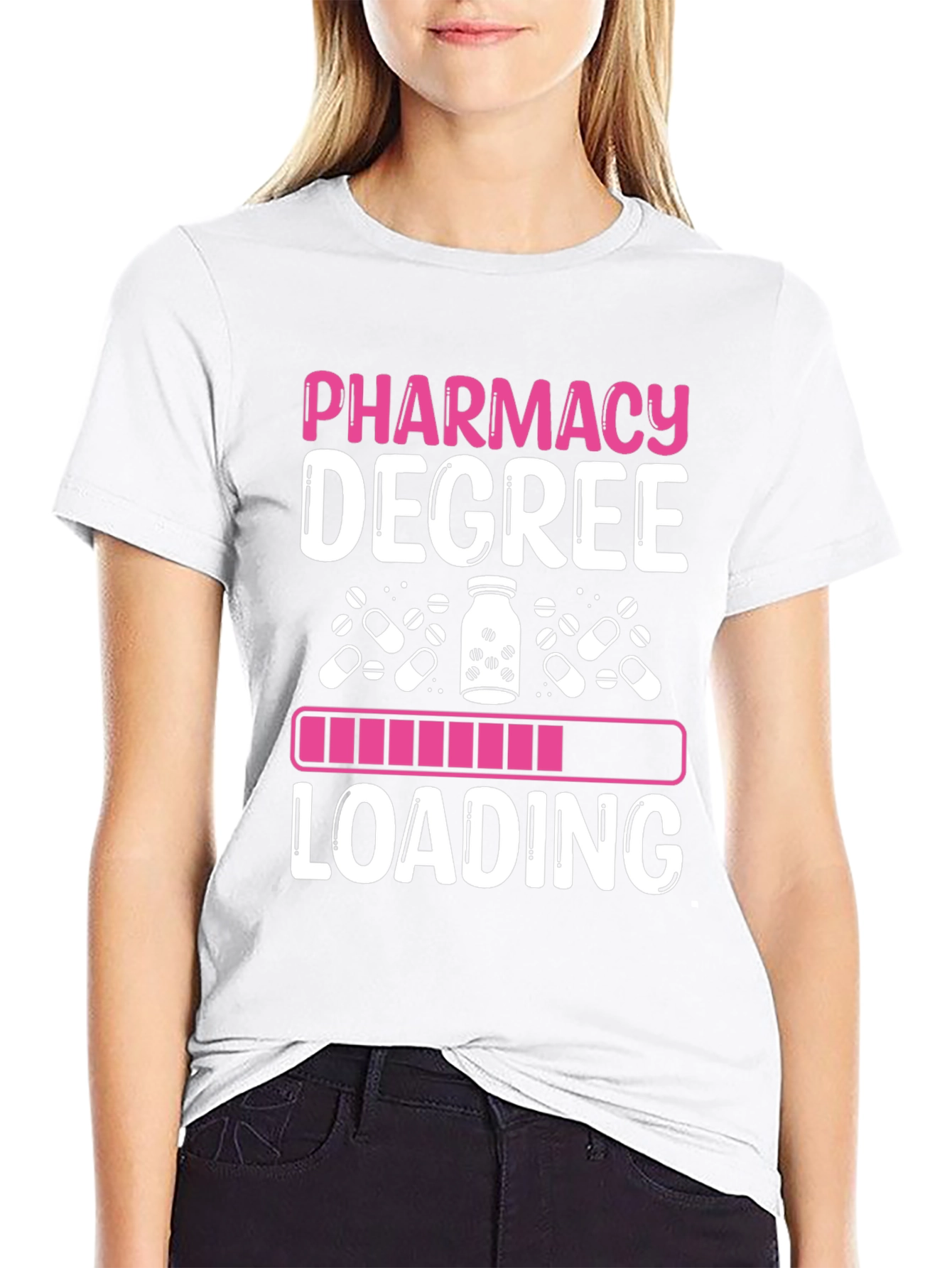 Black Pharmacy Degree Loading T-Shirt view 9
