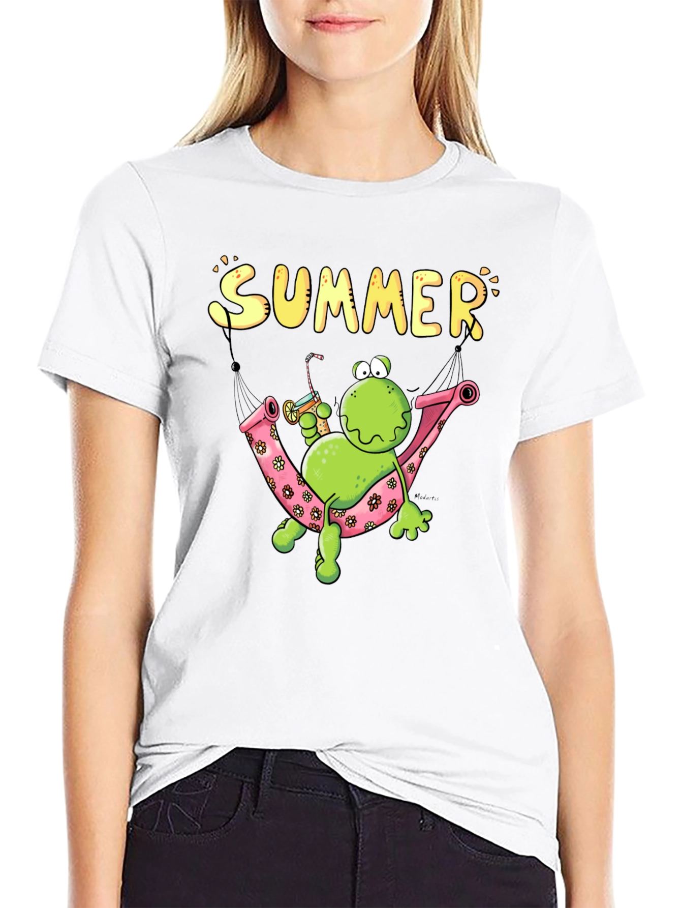 Black Summer Frog Hammock Graphic Tee view 9