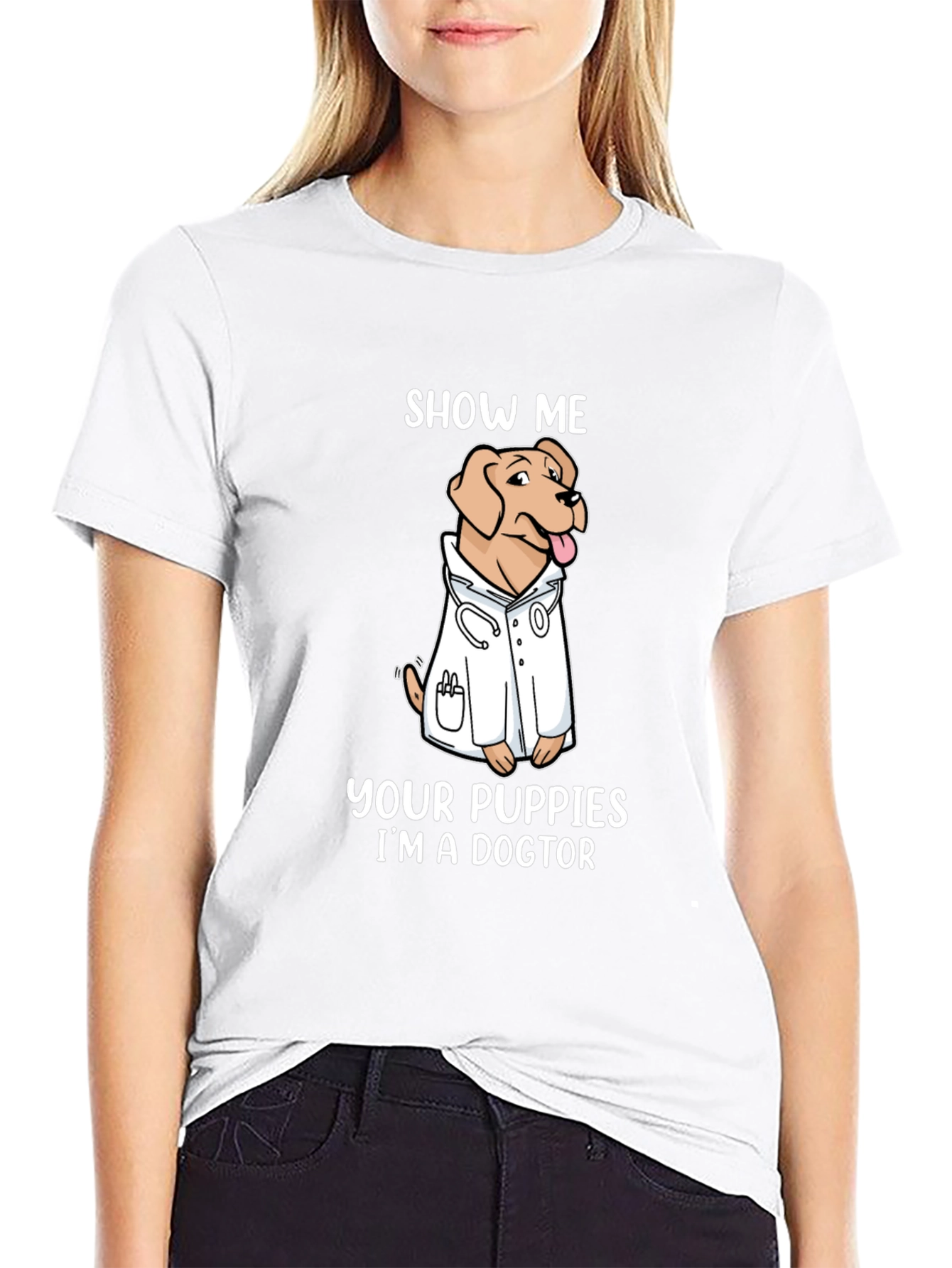 Black Show Me Your Puppies I'm A Doctor T-Shirt view 9