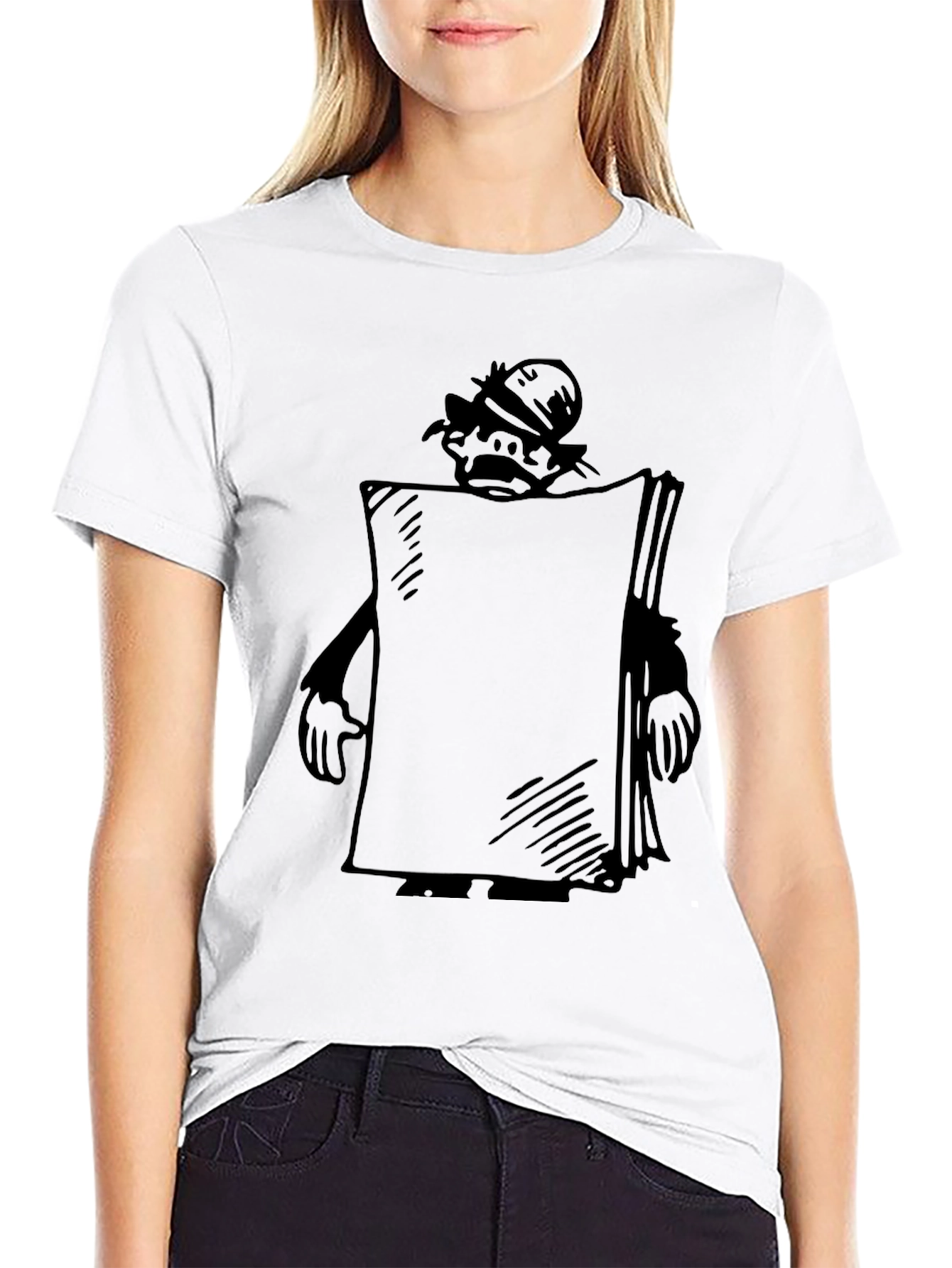 Black Cartoon Character Black T-Shirt view 9