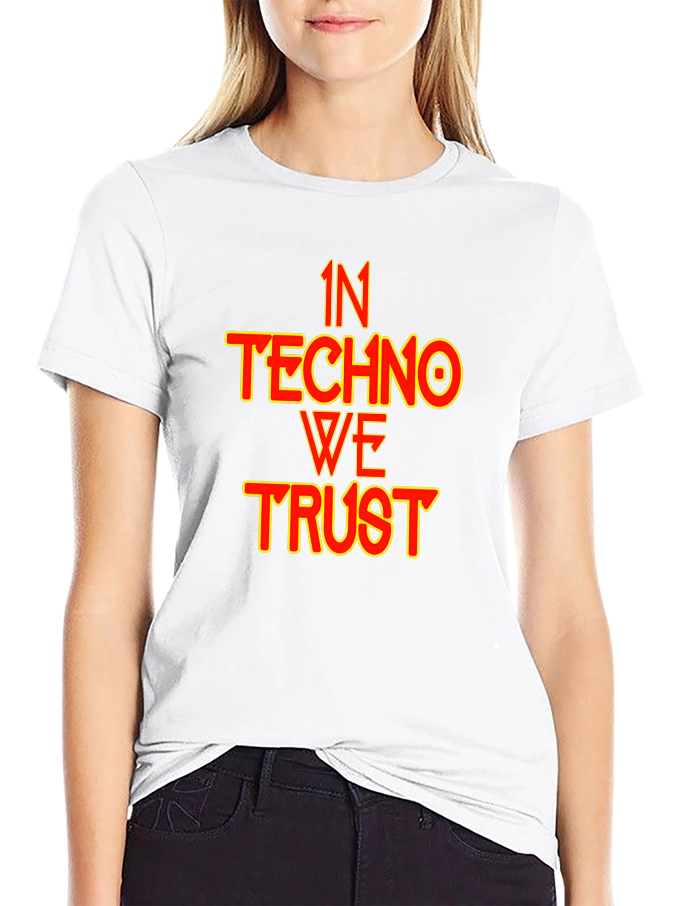 Black In Techno We Trust Black T-Shirt view 9