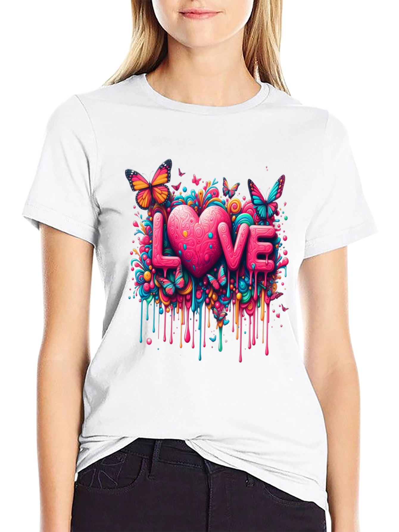 Love Drip Graphic Tee - Colorful Valentine Shirt - 9