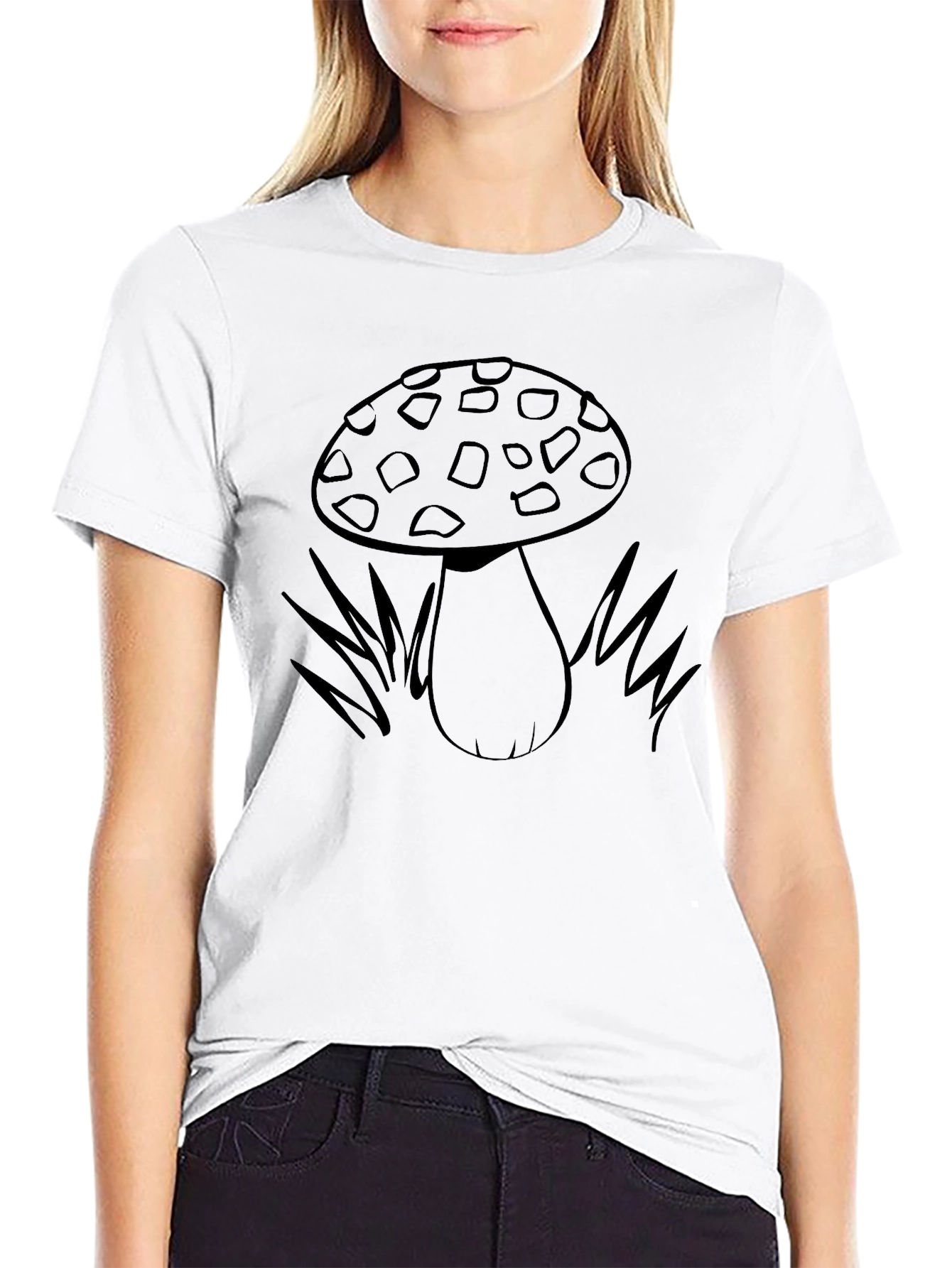 Black Mushroom Graphic Print Black Tee view 9