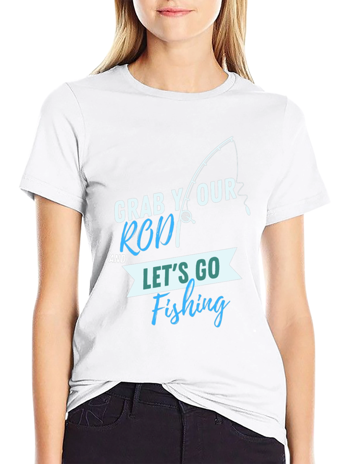 Black Fishing T-Shirt: Grab Your Rod & Let's Go! view 9