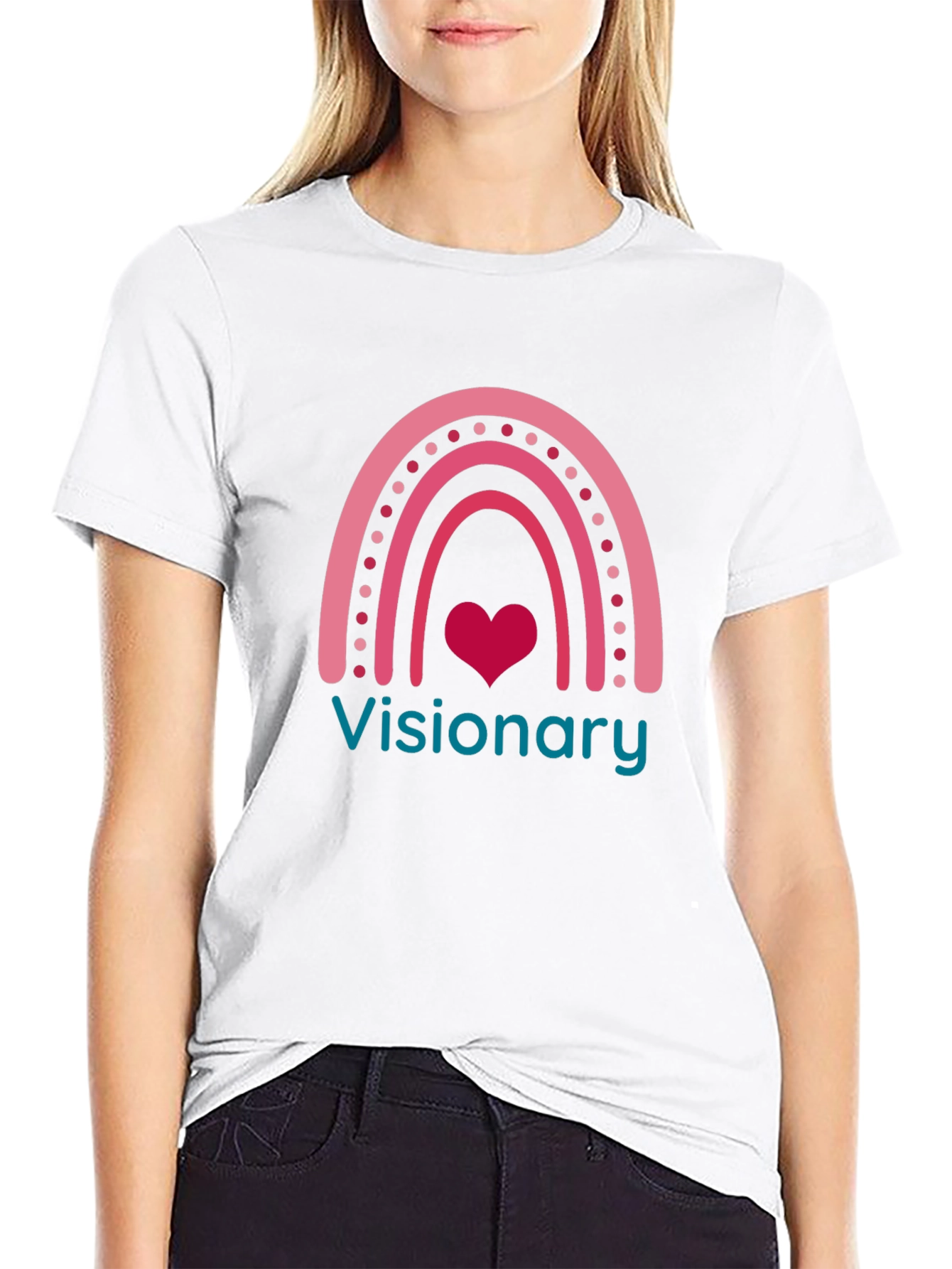 Black Visionary Heart Rainbow Graphic Tee view 9