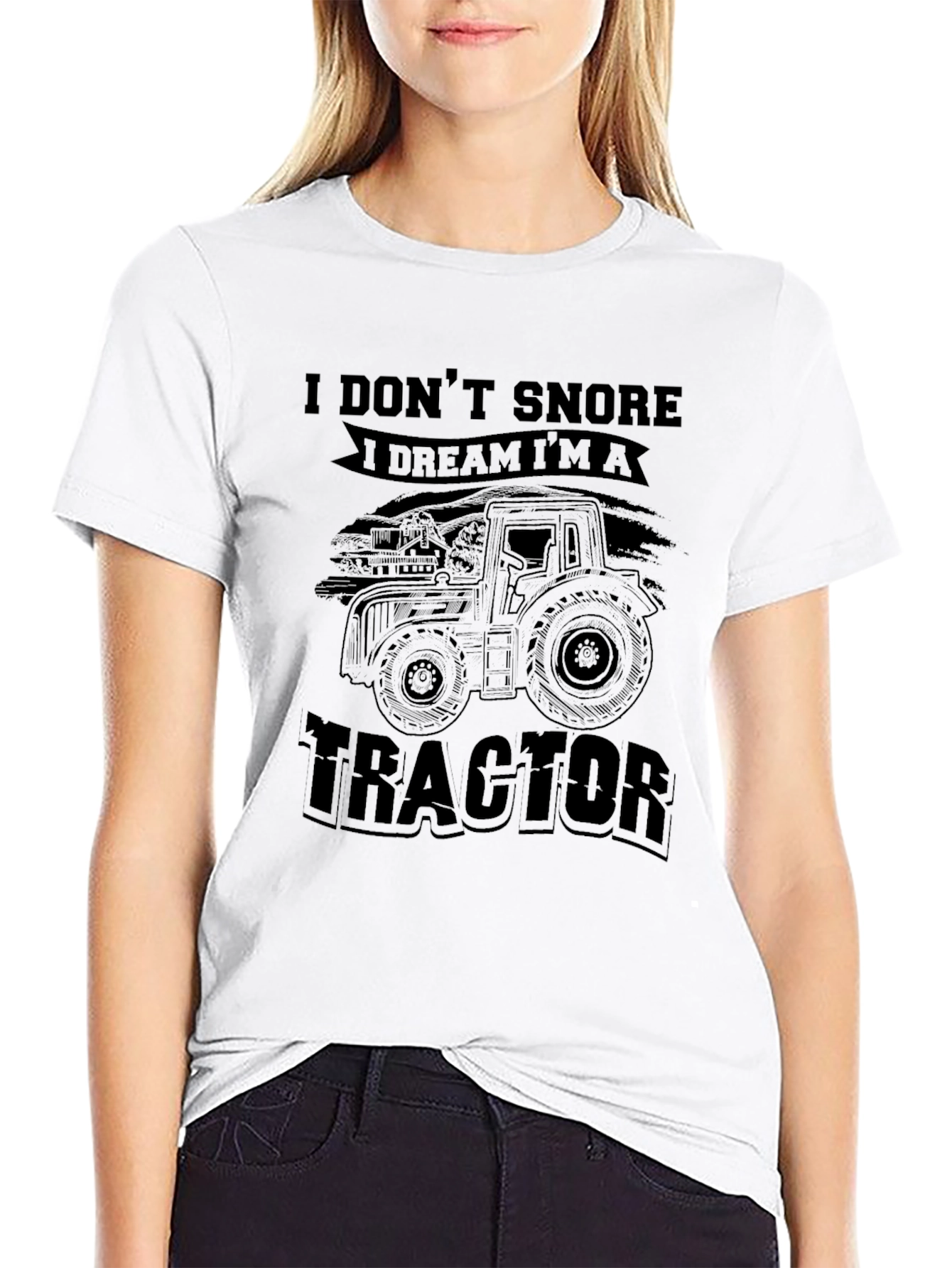 Black I Don't Snore I Dream I'm A Tractor T-Shirt view 9