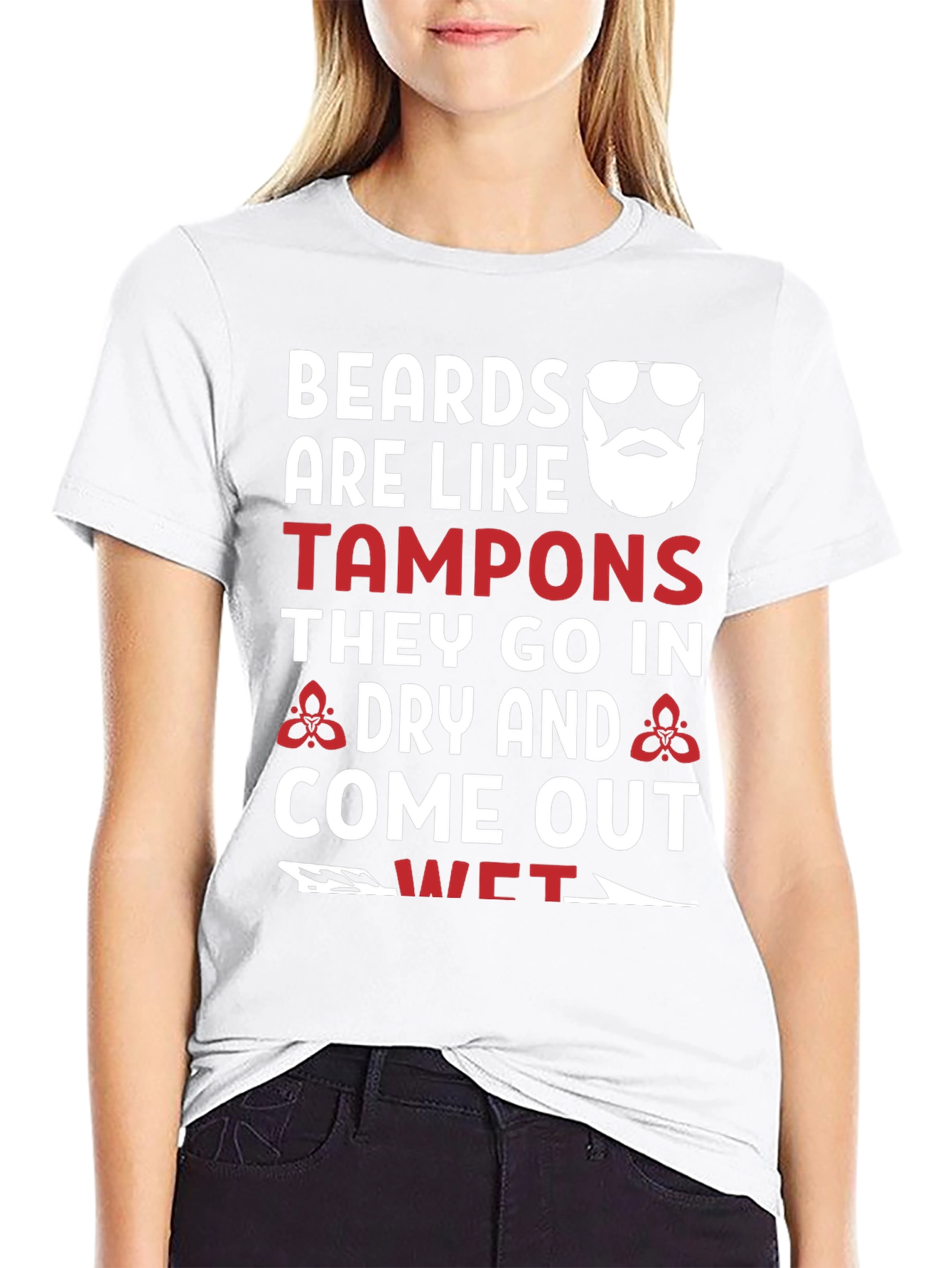 Black Beards Like Tampons Graphic Tee - Funny Men's T-Shirt view 9