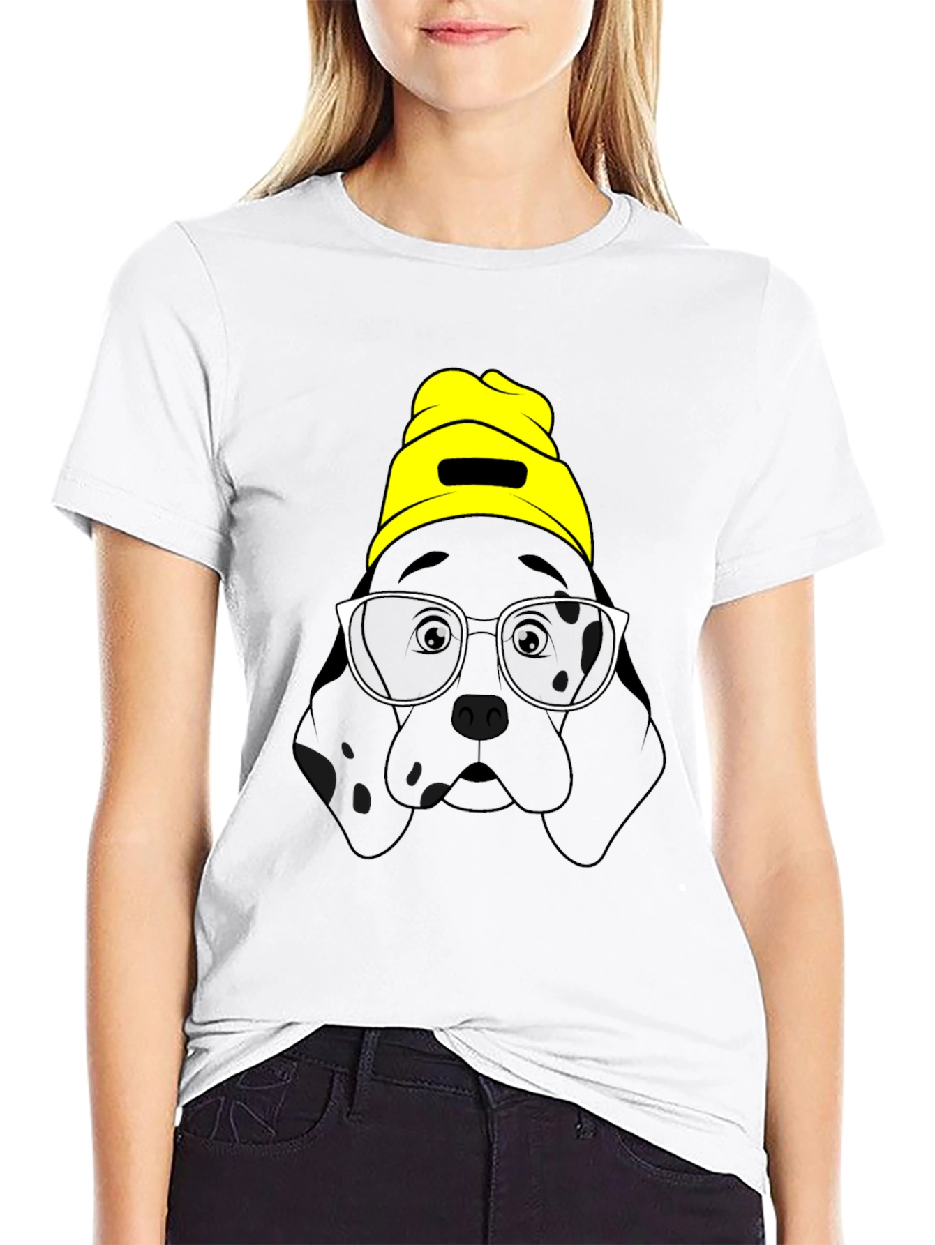 Black Dog in Beanie Graphic T-Shirt view 9