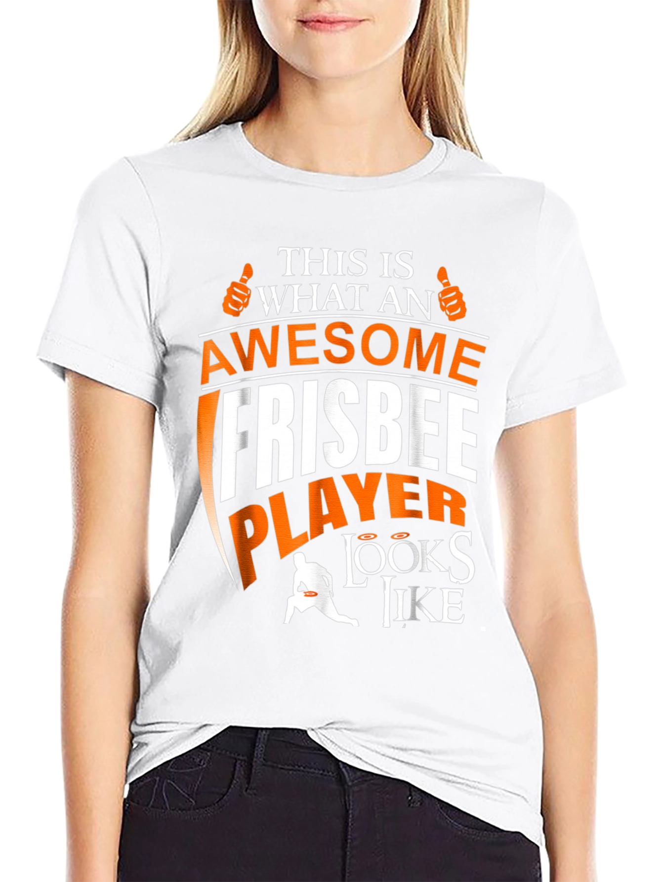 Black Awesome Frisbee Player Graphic Tee view 9