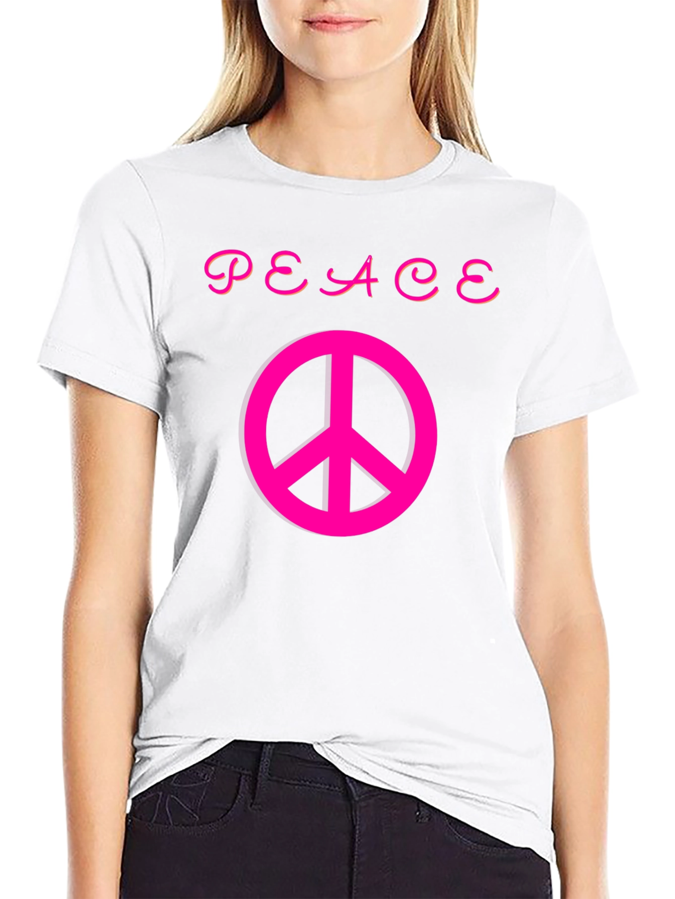 Black Peace Sign Graphic Tee - Stylish Comfort view 9