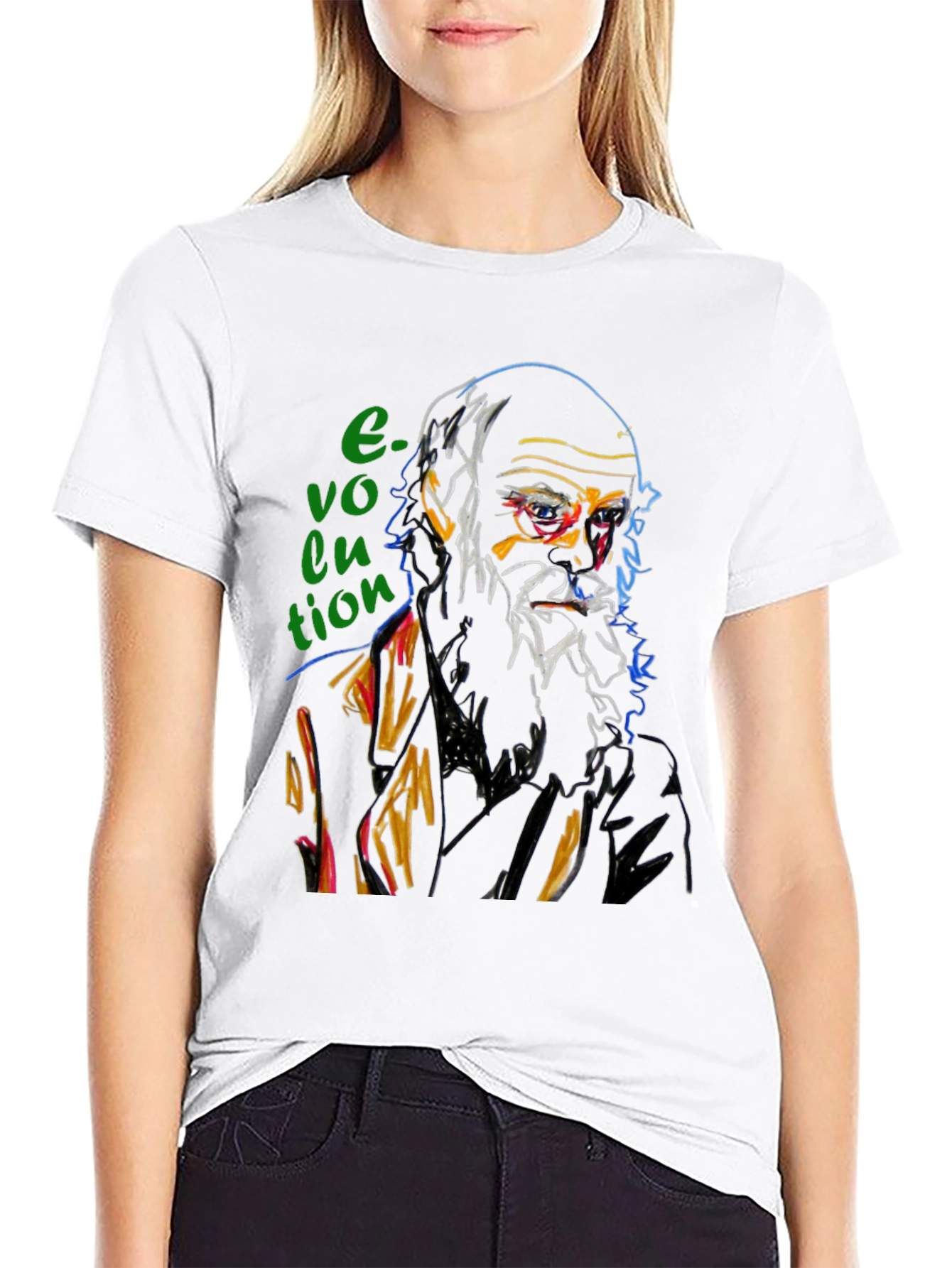 Black Evolution Graphic T-Shirt - Darwin Inspired Design view 9