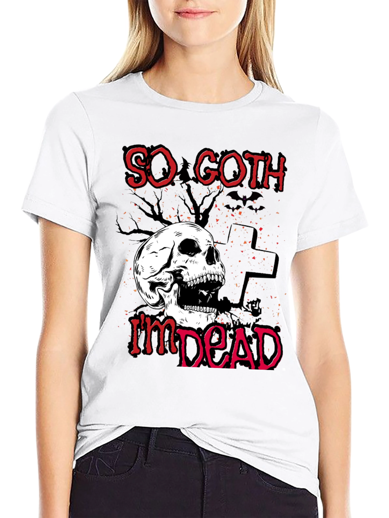 So Goth I'm Dead T-Shirt - Skull Graphic Tee - 9