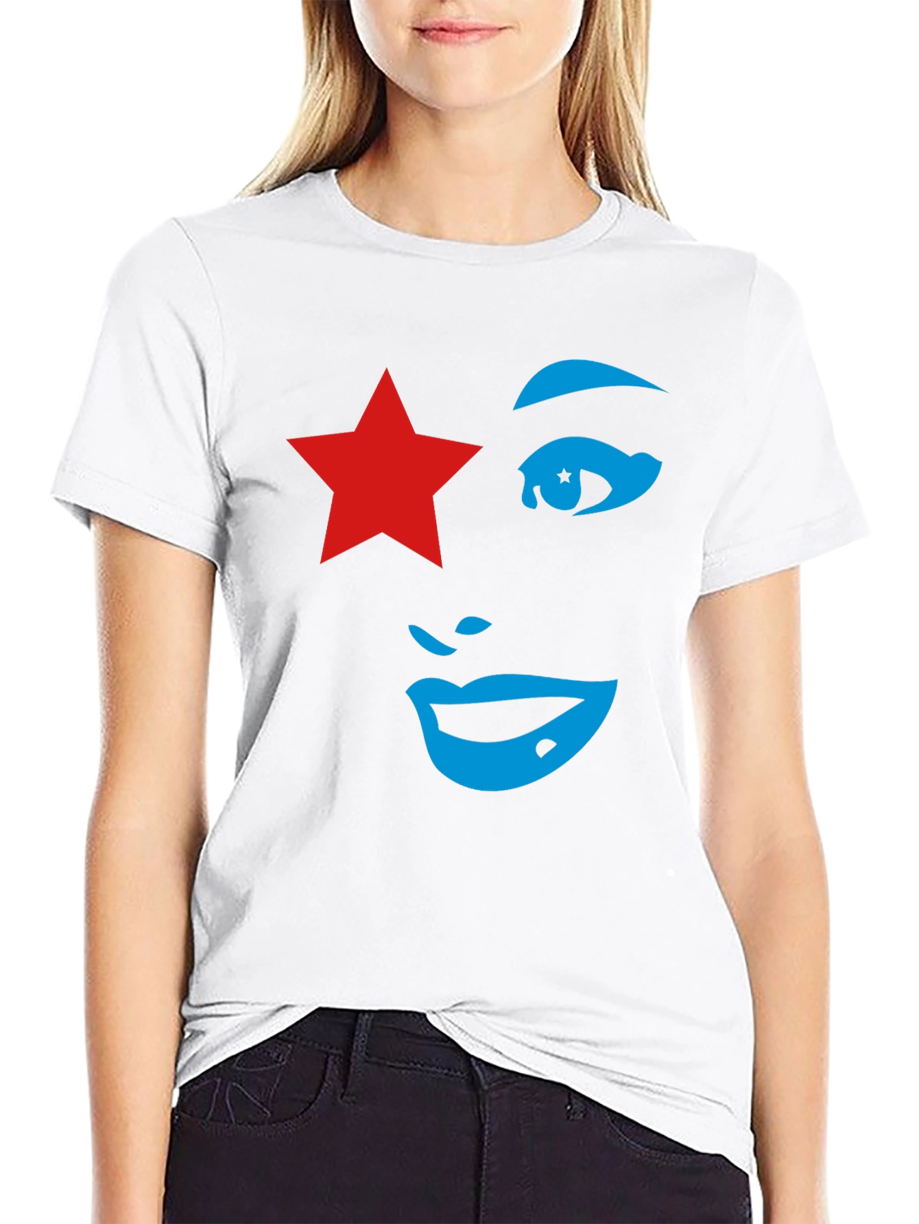 Black Star Face Graphic Tee - Unique Style view 9