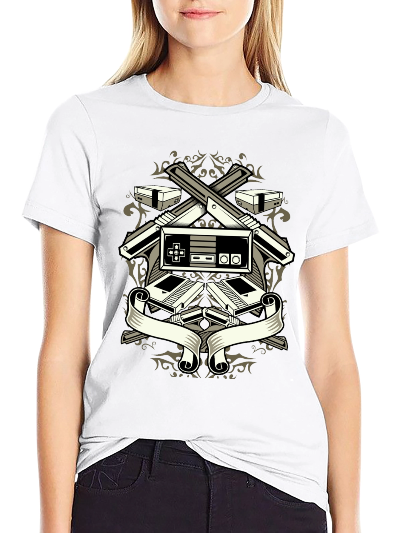 Black Retro Gamer T-Shirt - Classic Console Design view 9