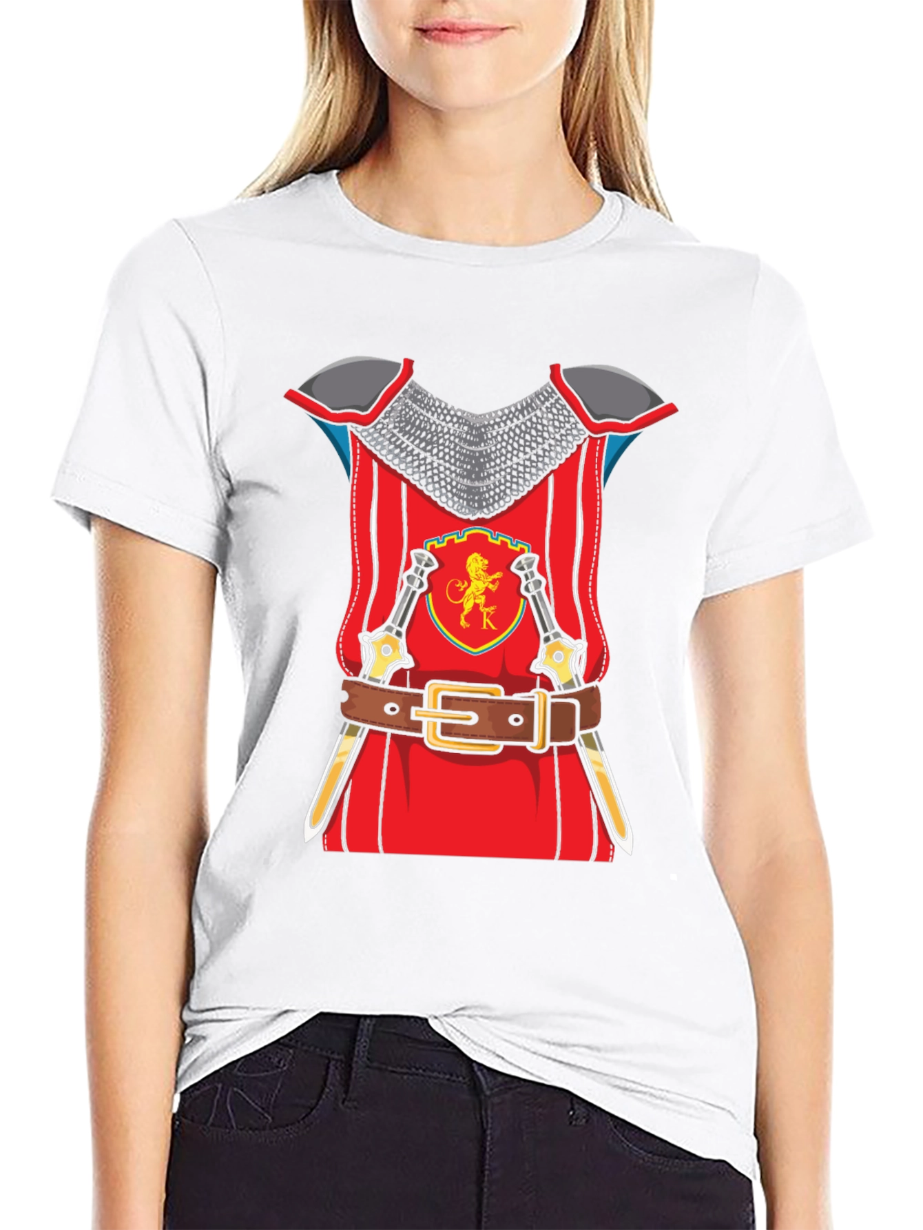 Black Knight Armor Graphic T-Shirt Novelty Tee view 9