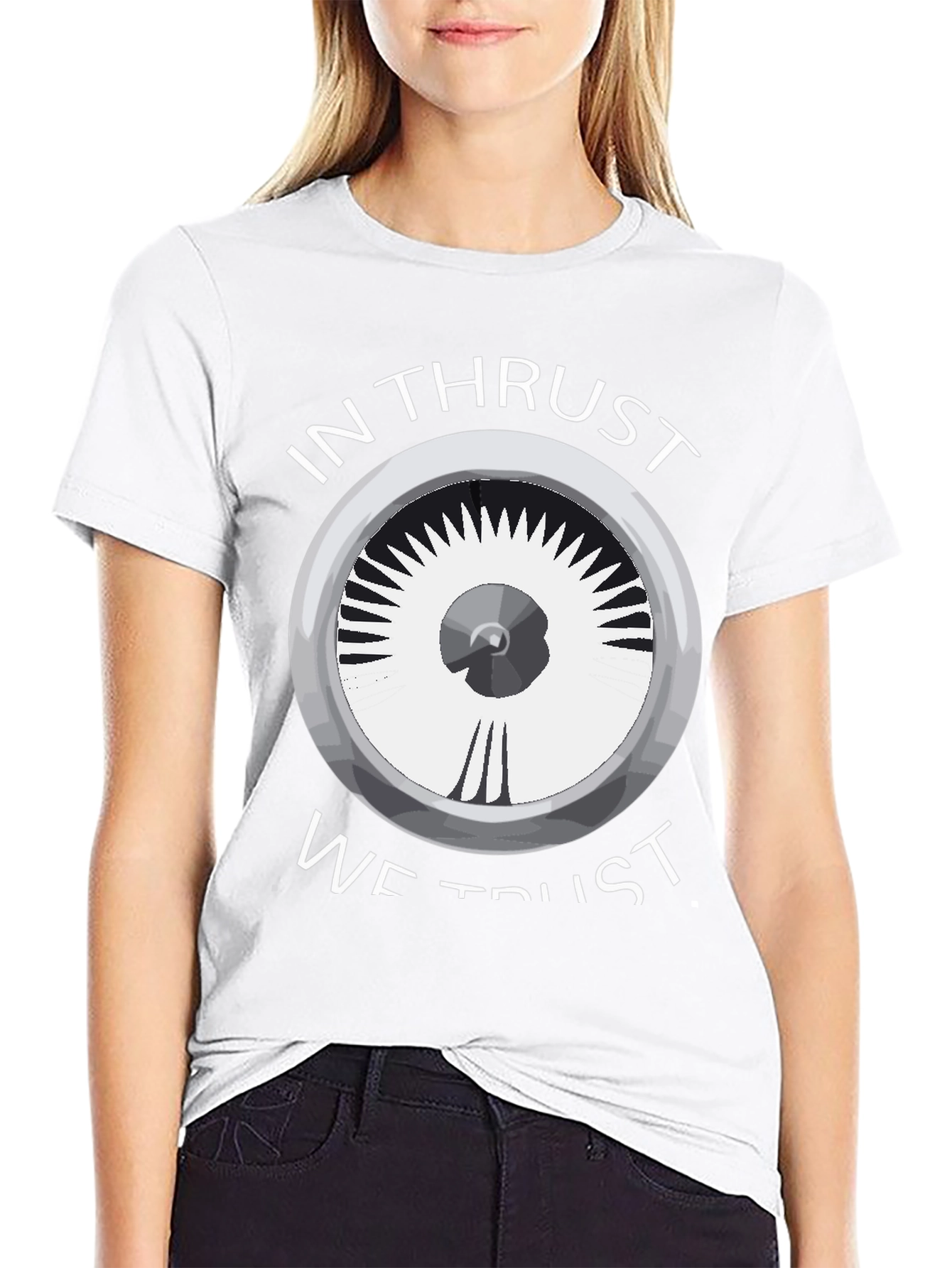 Black In Thrust We Trust Tee - Aviation Enthusiast Shirt view 9