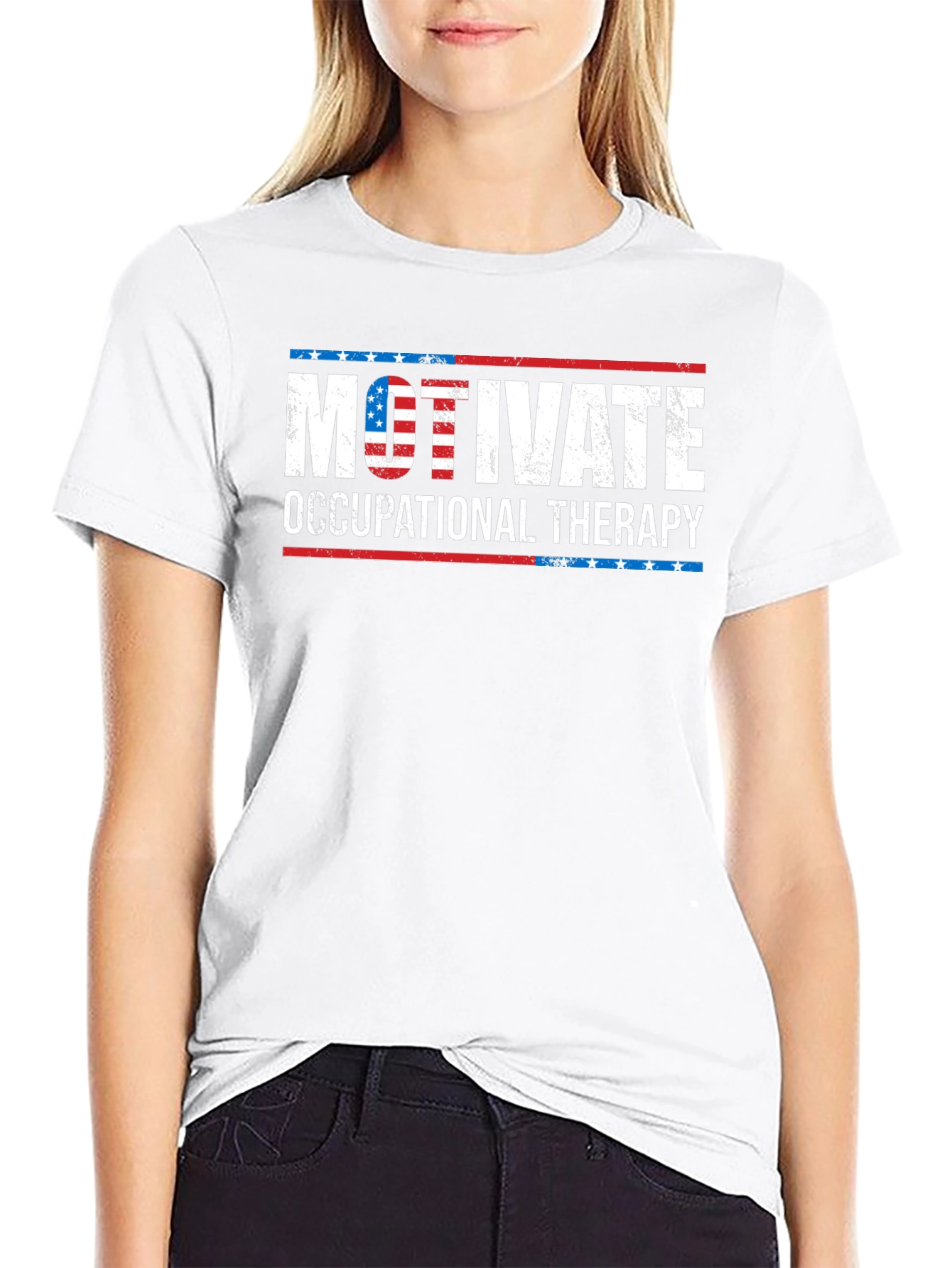 Motivate Occupational Therapy USA Flag T-Shirt - 9