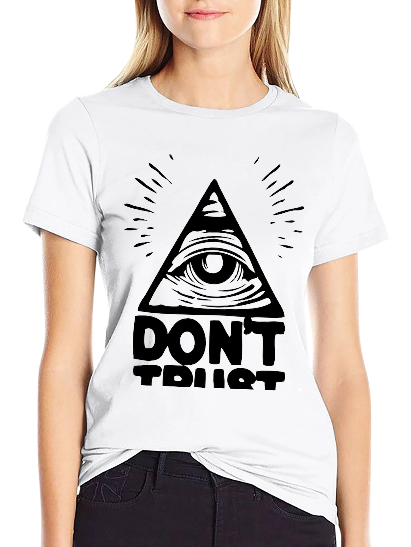 Black All-Seeing Eye Graphic Tee - Conspiracy Black T-Shirt view 9