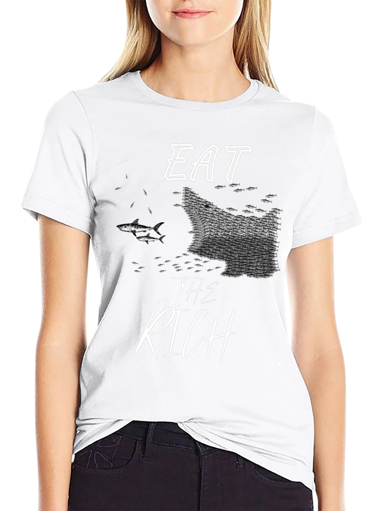 Black Eat The Rich Graphic T-Shirt - Statement Tee view 9