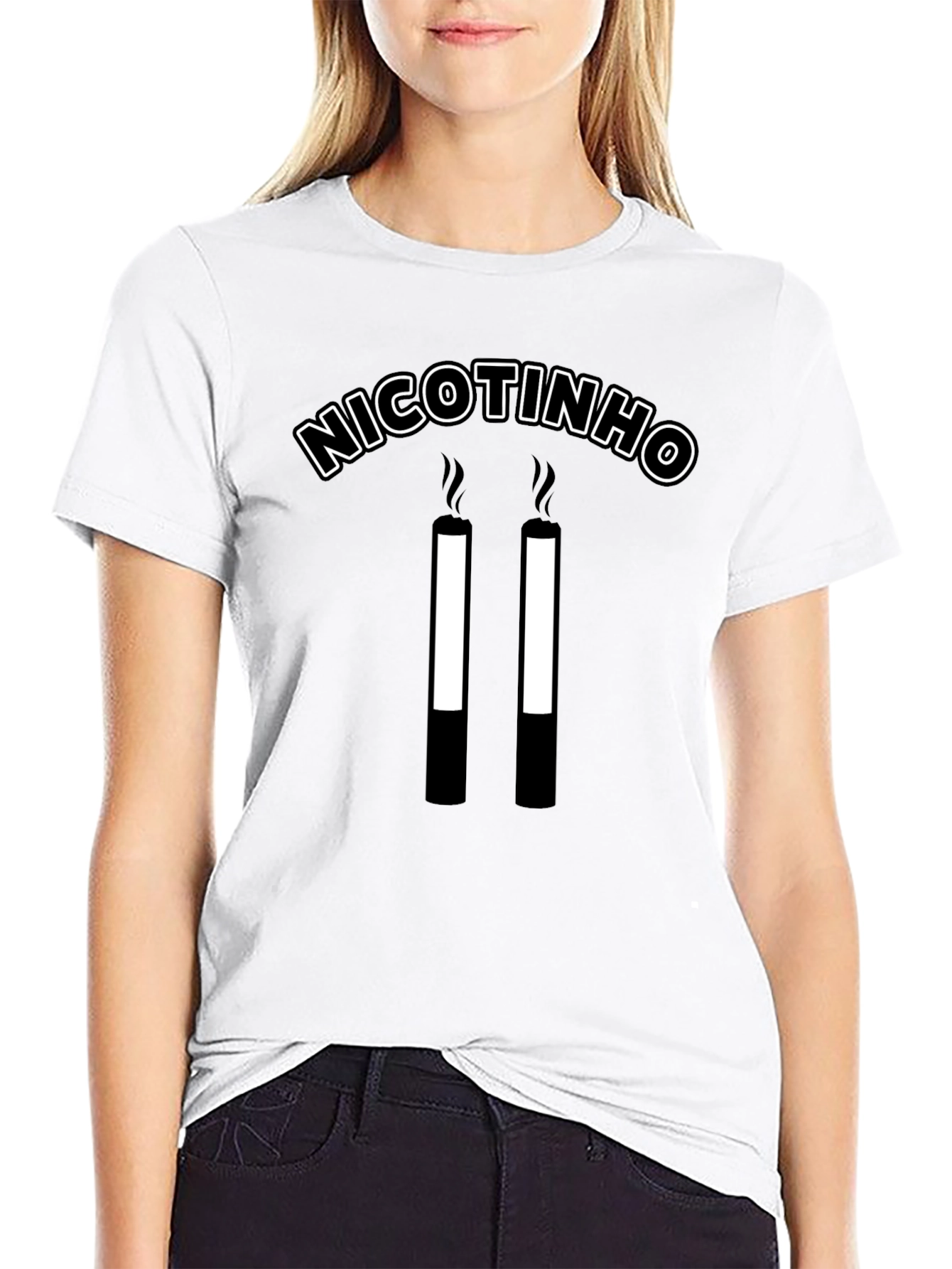 Black Nicotinho Funny Graphic T-Shirt view 9
