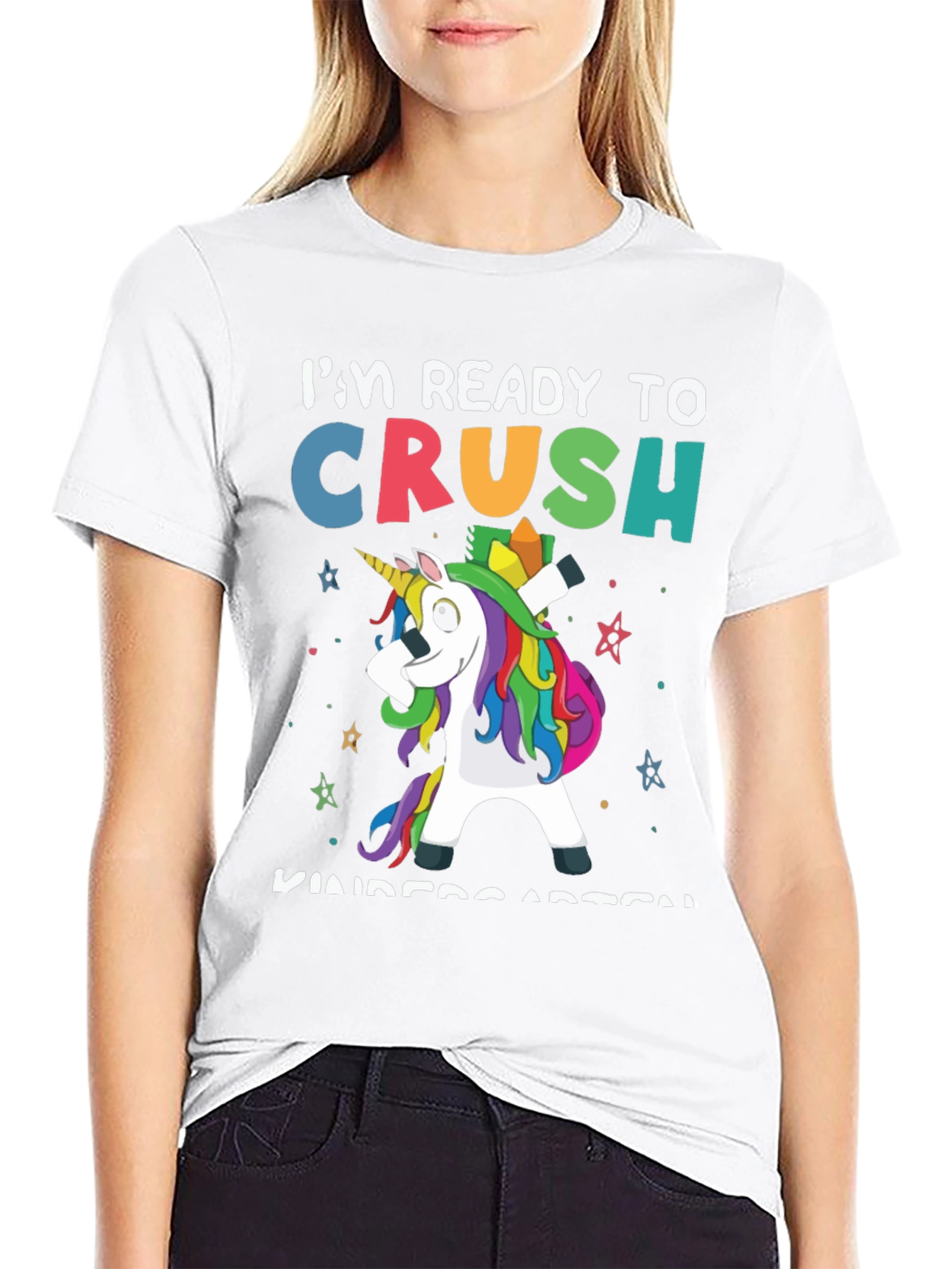 Black Ready to Crush Kindergarten Unicorn T-Shirt view 9