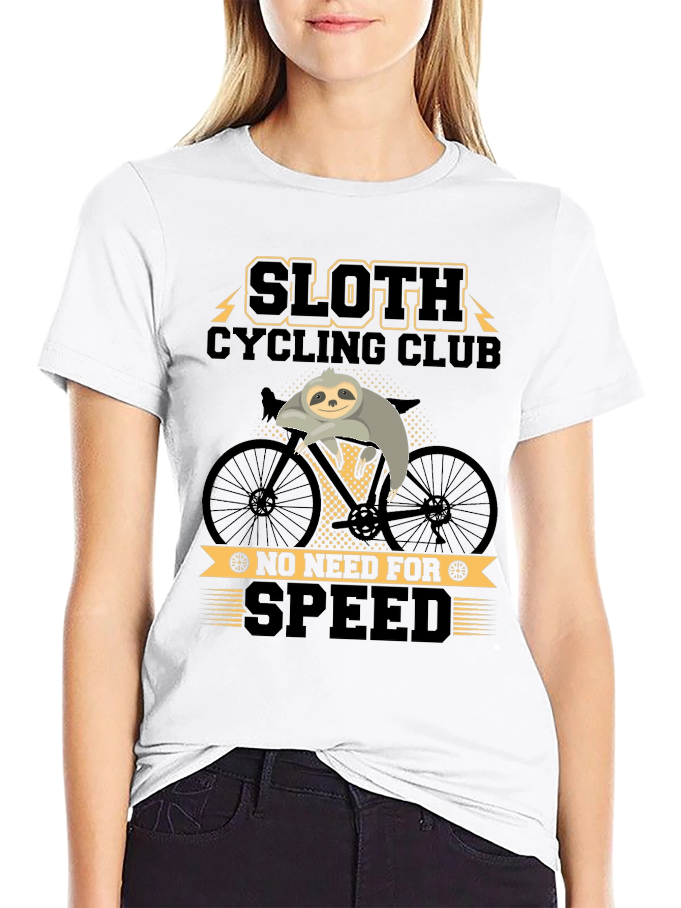 Black Sloth Cycling Club Graphic T-Shirt view 9