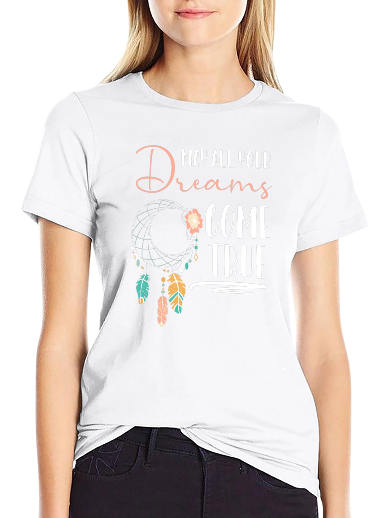 Black Dreamcatcher T-Shirt - May All Your Dreams Come True view 9
