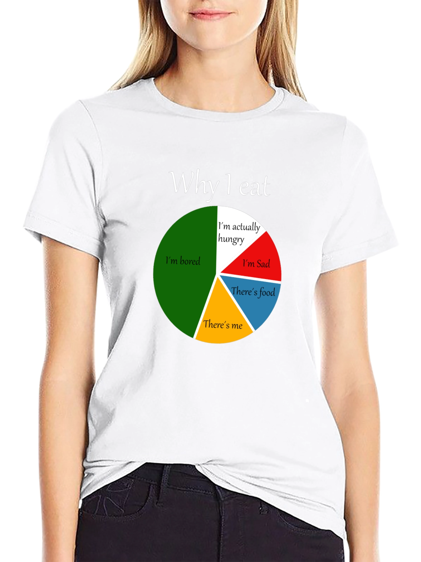 Black Funny Why I Eat Pie Chart T-Shirt view 9