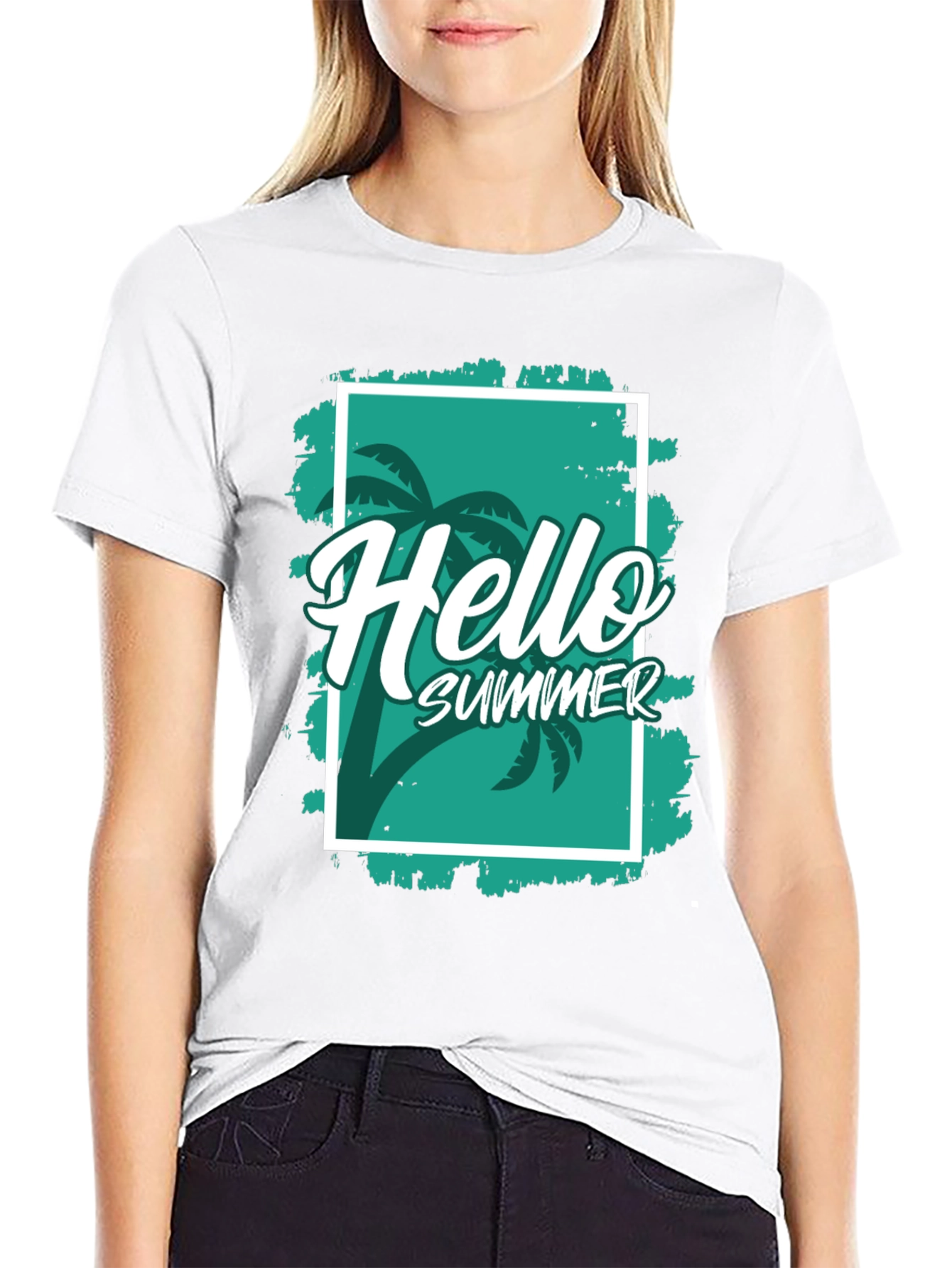 Black Hello Summer Black T-Shirt view 9