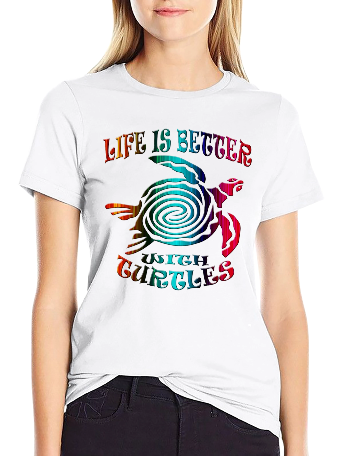 Black Life is Better With Turtles Graphic Tee view 9