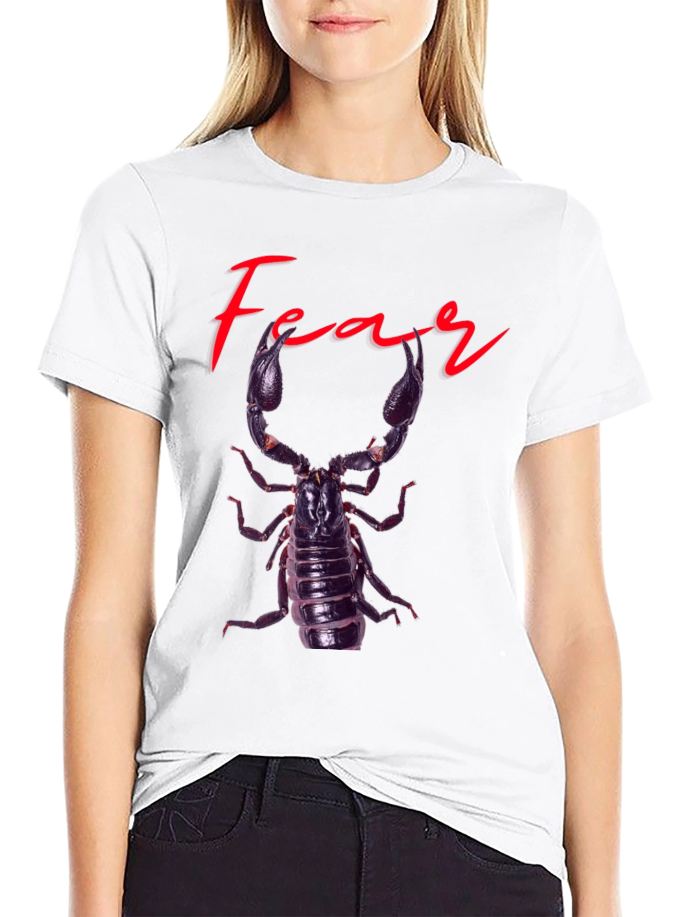 Black Fear Scorpion Graphic Tee - Black Cotton T-Shirt view 9