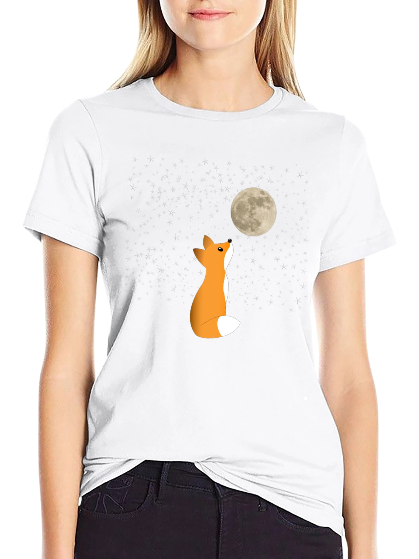 Black Fox Moon Graphic Tee - Soft Cotton Blend view 9