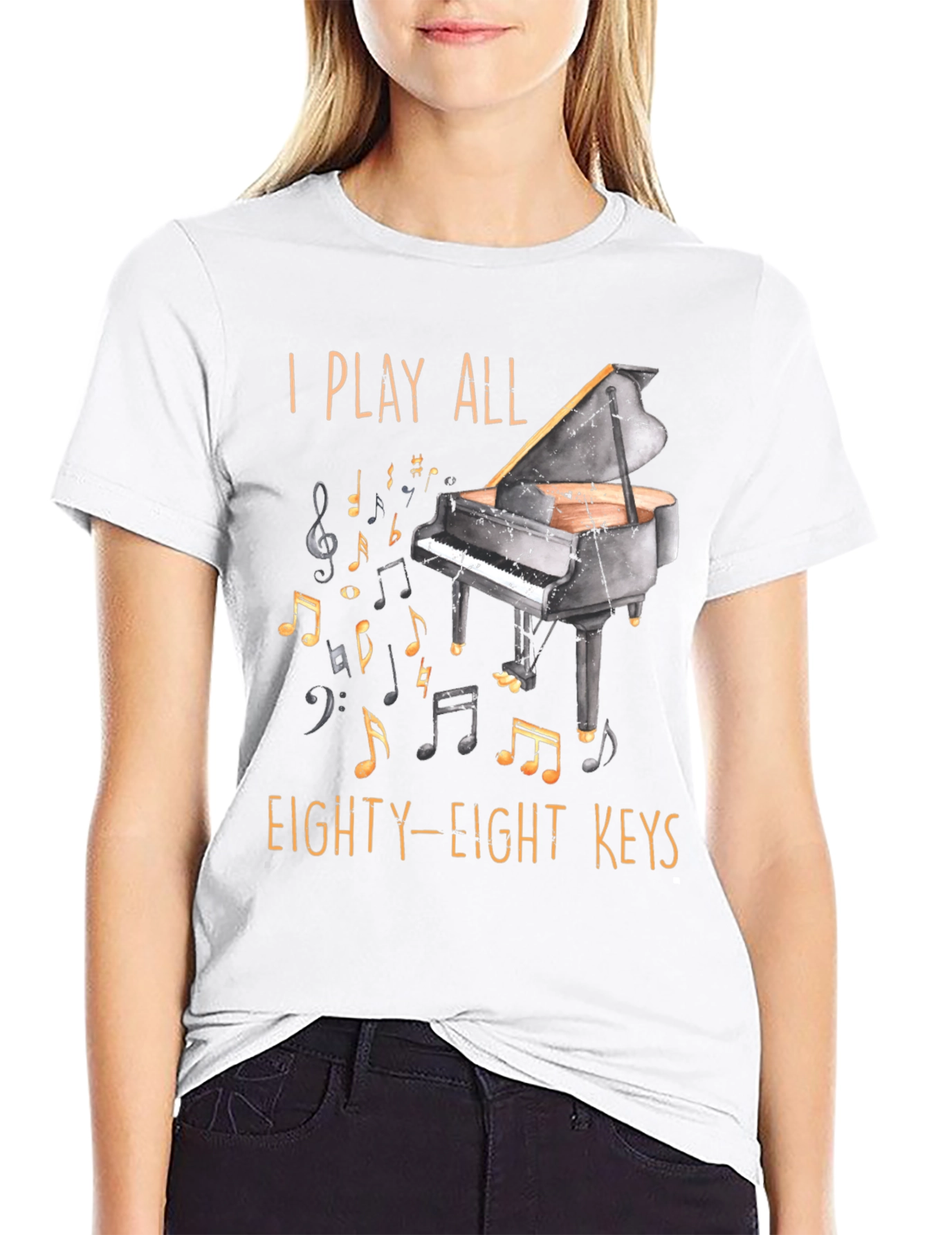 Black Piano Player Graphic T-Shirt - 88 Keys view 9