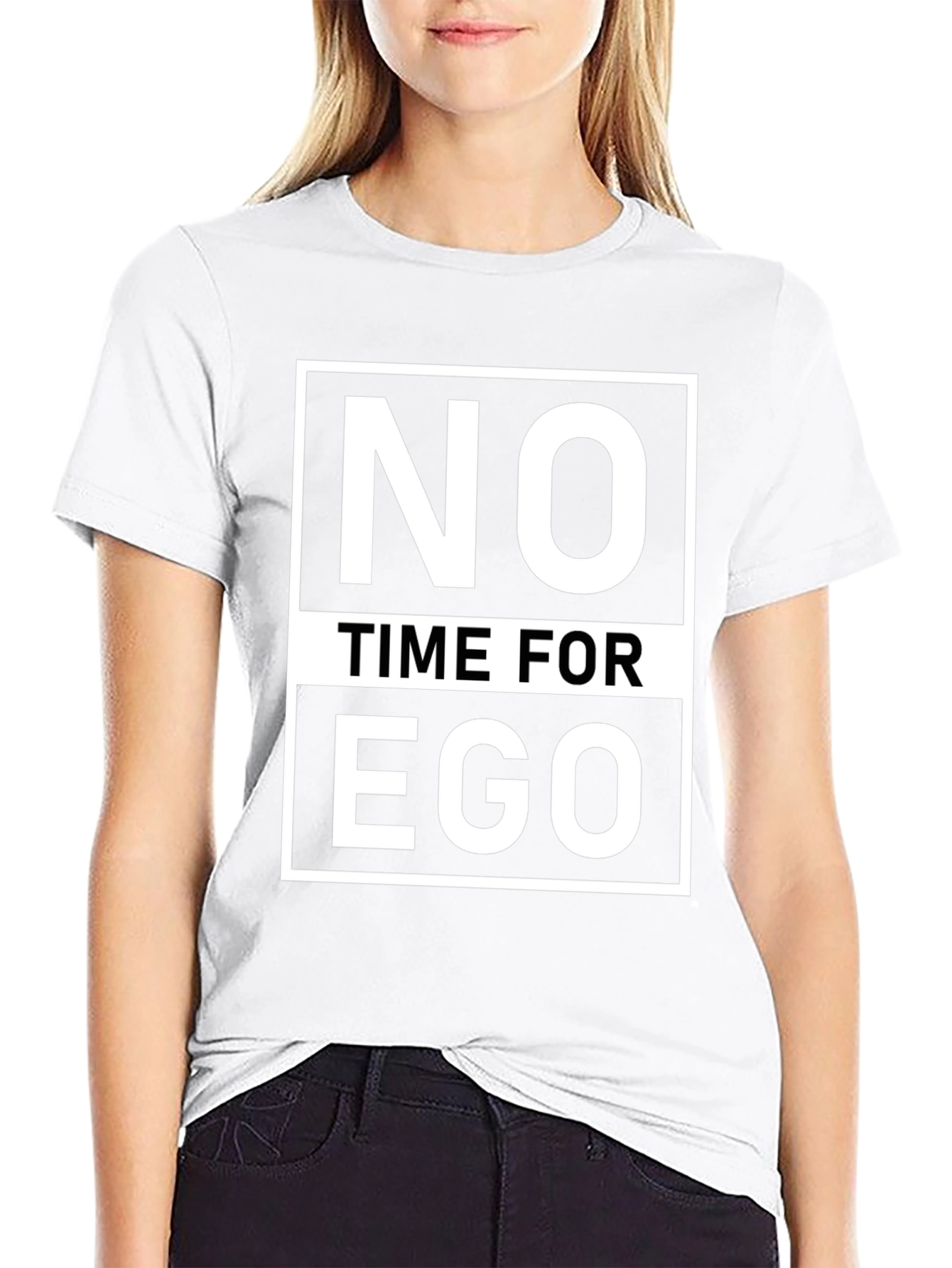 Black No Time For Ego Graphic T-Shirt view 9