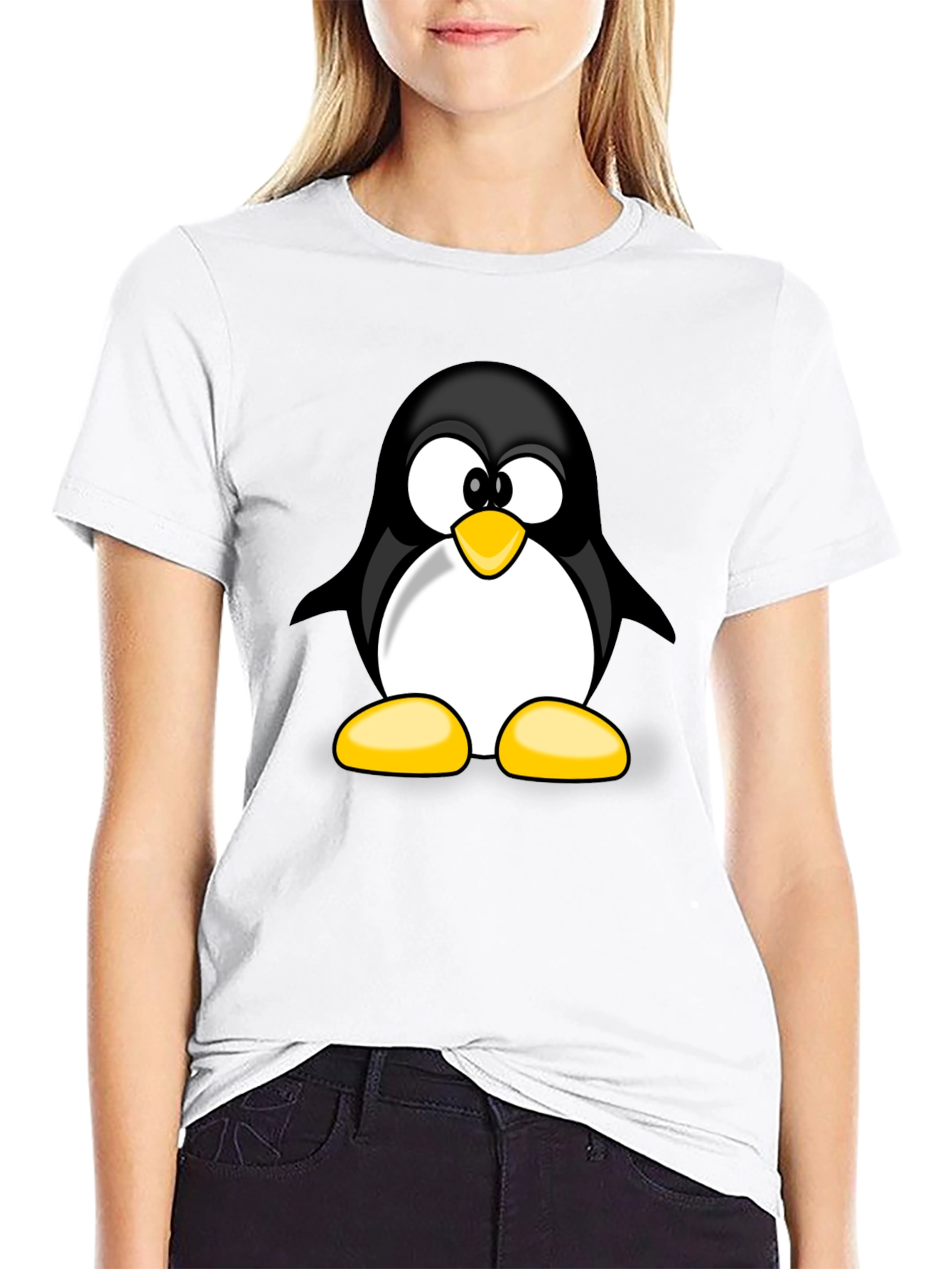 Black Penguin Graphic T-Shirt - Black Cotton Tee view 9