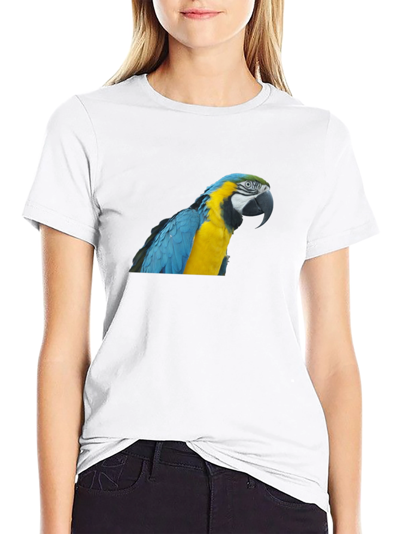 Black Parrot Graphic T-Shirt - Men's Crew Neck Tee view 9