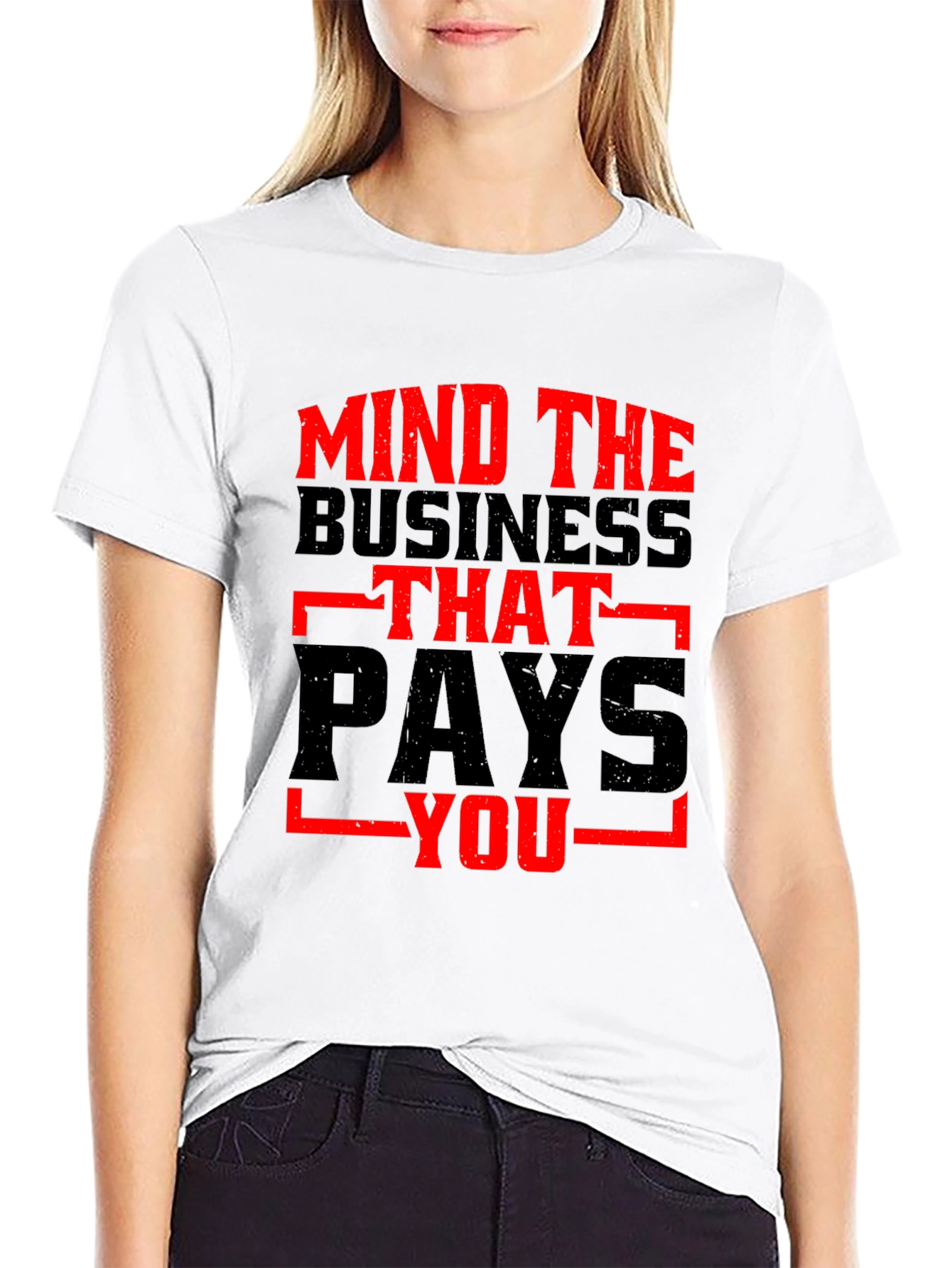 Black Mind the Business Graphic Tee - Bold Black Shirt view 9