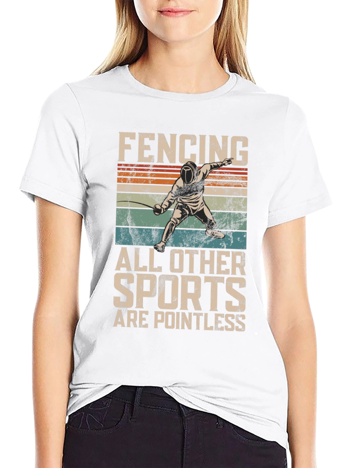Black Fencing T-Shirt - All Other Sports Are Pointless view 9