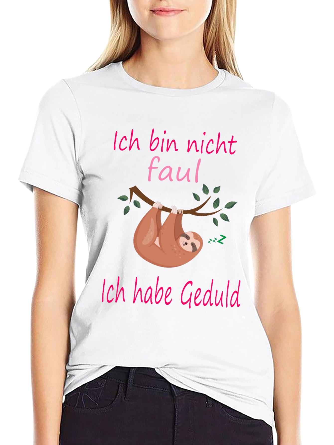 Funny Sloth Patience T-Shirt - "Ich bin nicht faul" - 9