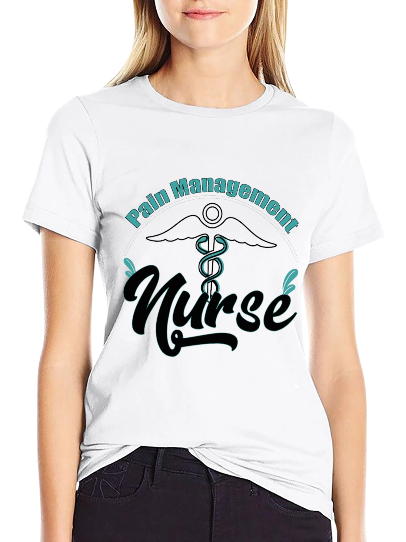 Black Pain Management Nurse T-Shirt view 9