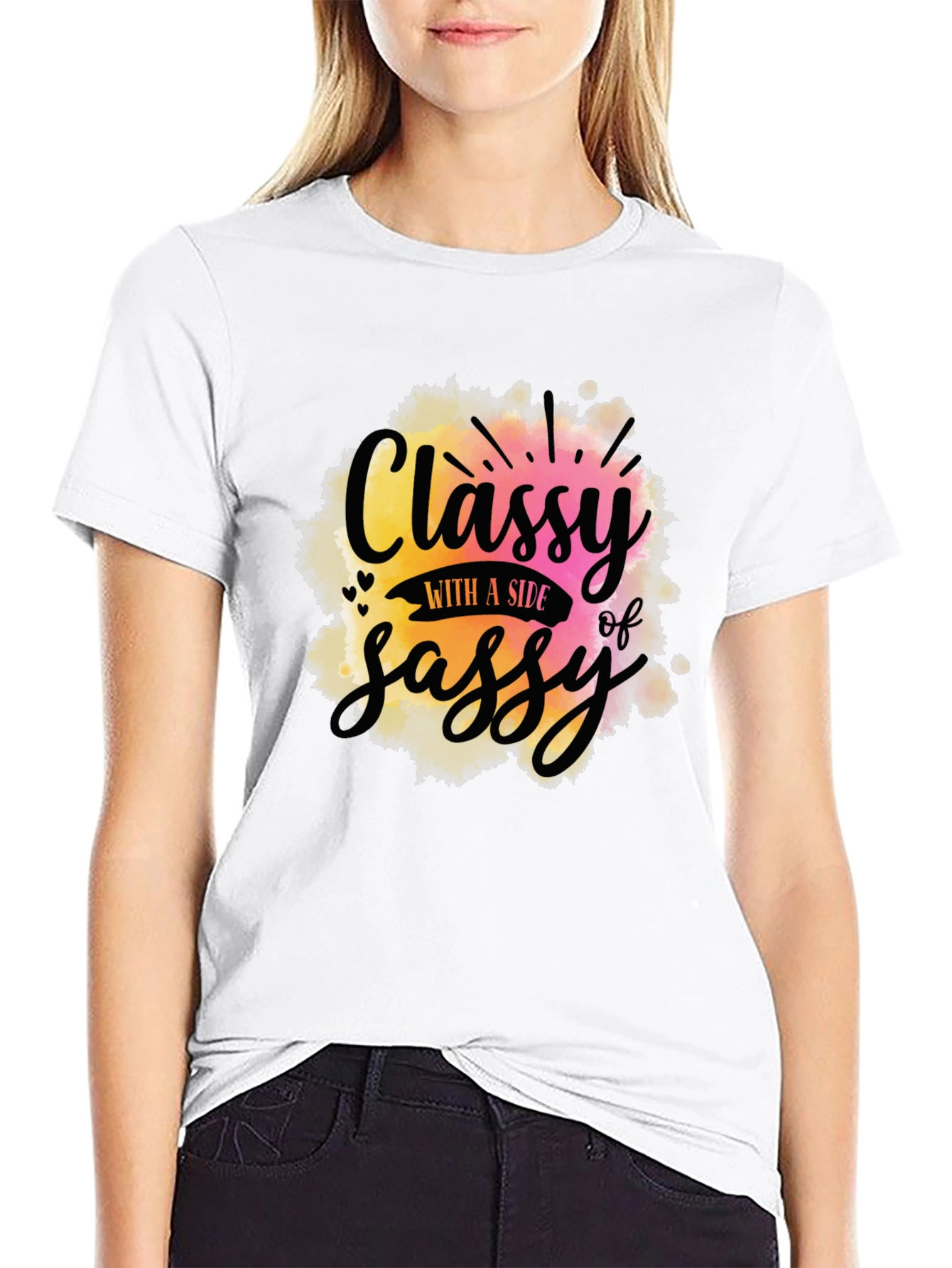 Black Classy With A Side of Sassy Graphic Tee view 9