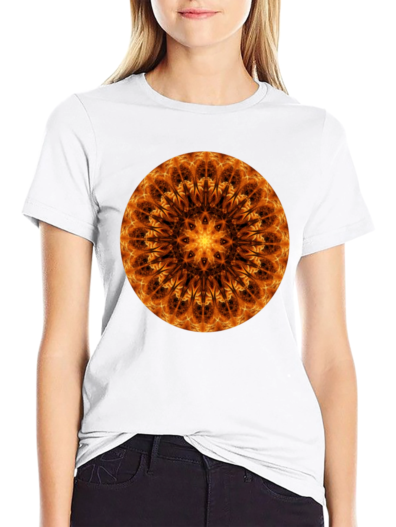 Fiery Mandala Graphic Tee - Unique Spiritual Design - 9