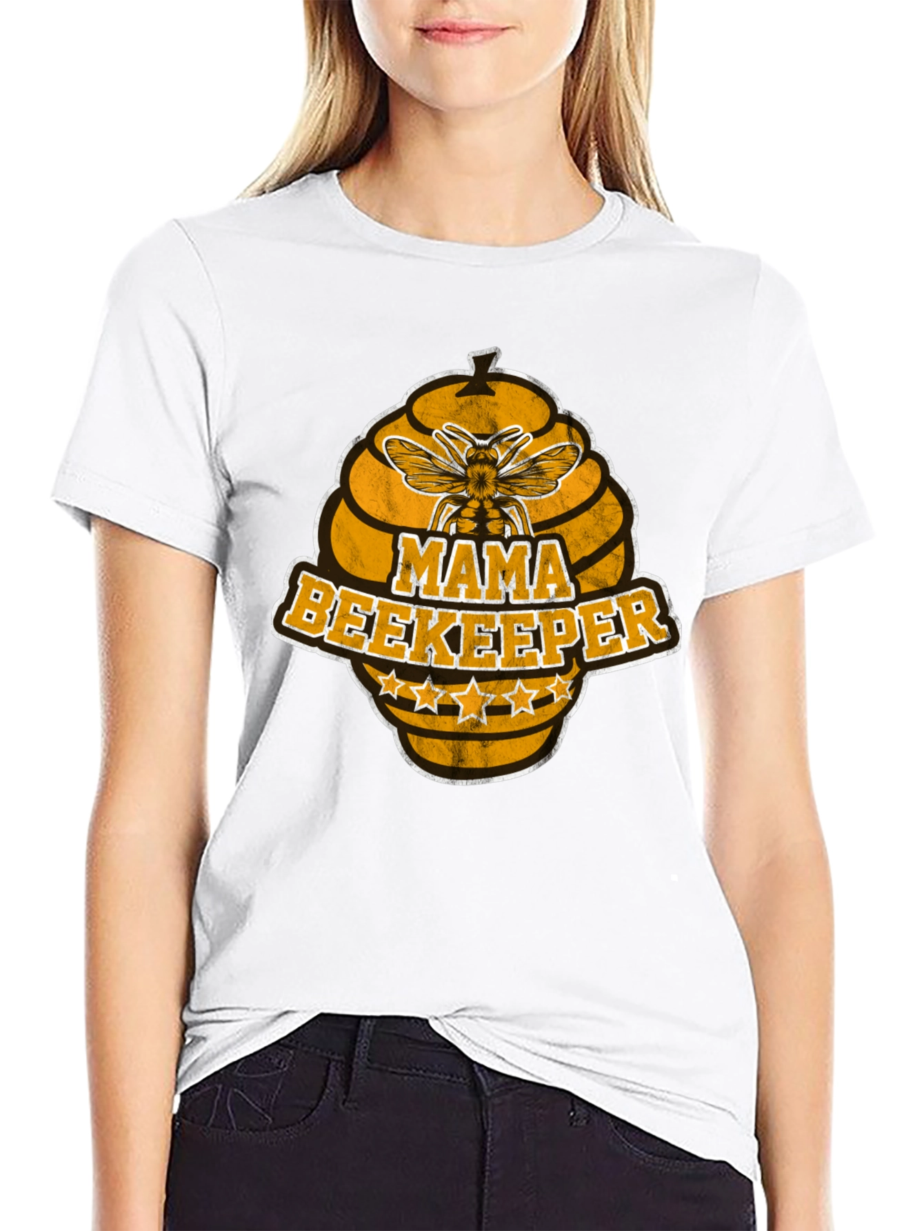 Black Mama Beekeeper Graphic T-Shirt view 9