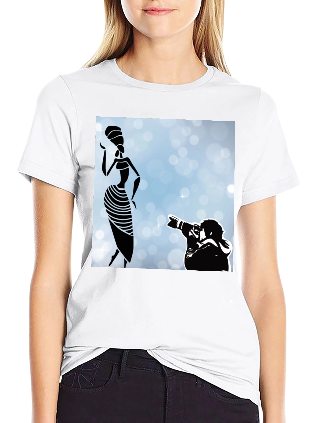 Black Stylish Black Graphic Tee - Fashion Photographer view 9