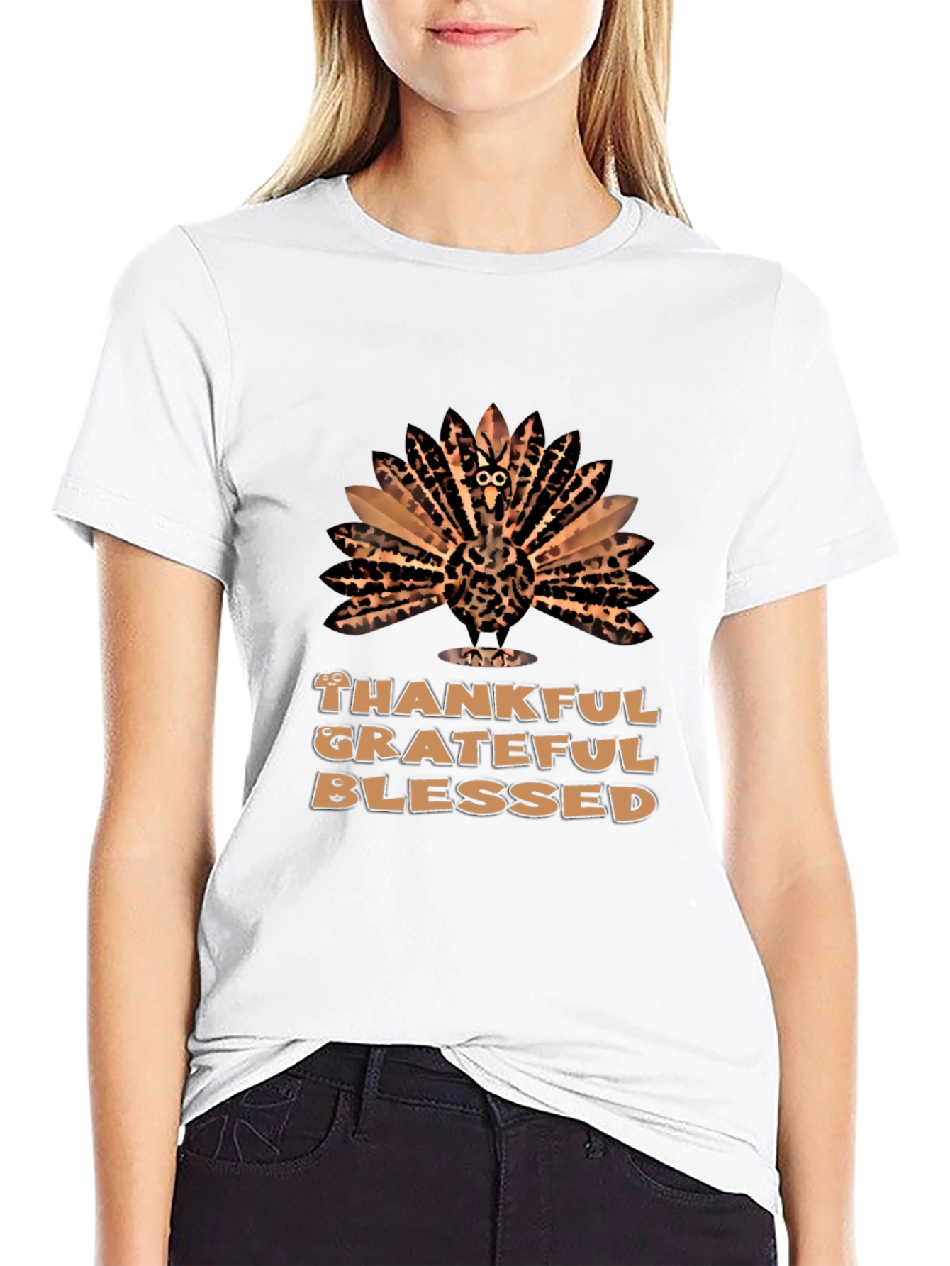 Black Thankful Turkey Graphic Tee view 9