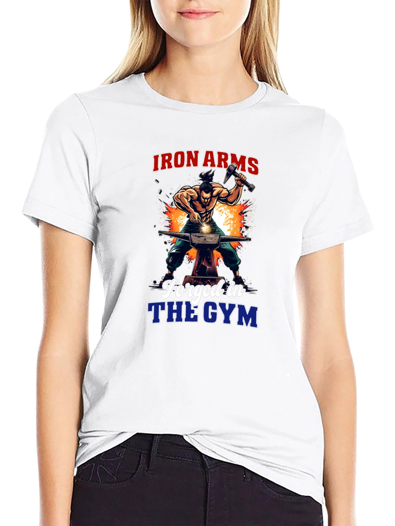 Black Iron Arms Forged in the Gym Black T-Shirt view 9